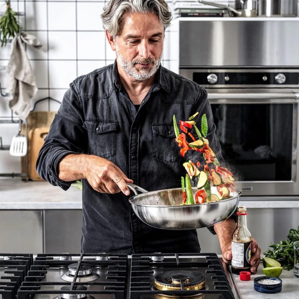 Kitchenaid Artisan Çelik 3 Katlı Tava 28cm Wok -3254