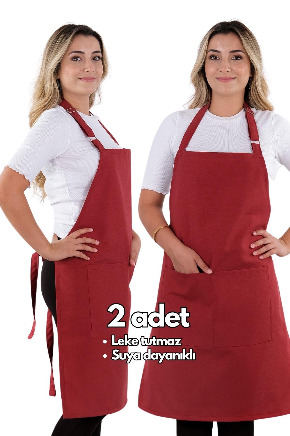 2 Adet Simple ayarlanabilir askılı mutfak önlüğü