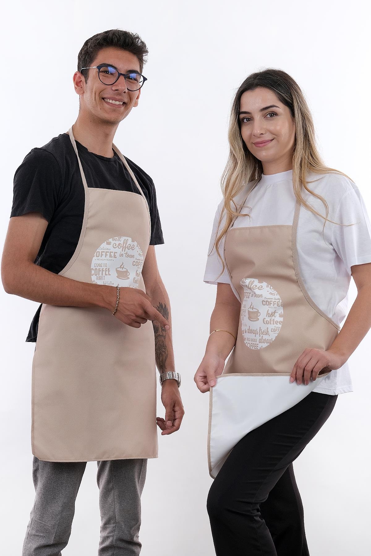 Beautiful İkili Paket Önlük Sıvı Geçirmez Mutfak Önlüğü
