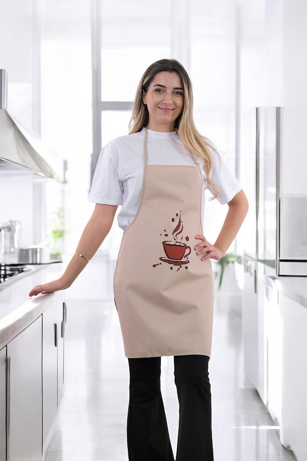 Beautiful SET Sıvı Geçirmez Mutfak Önlüğü (1 ELDİVEN 1 TUTACAK)
