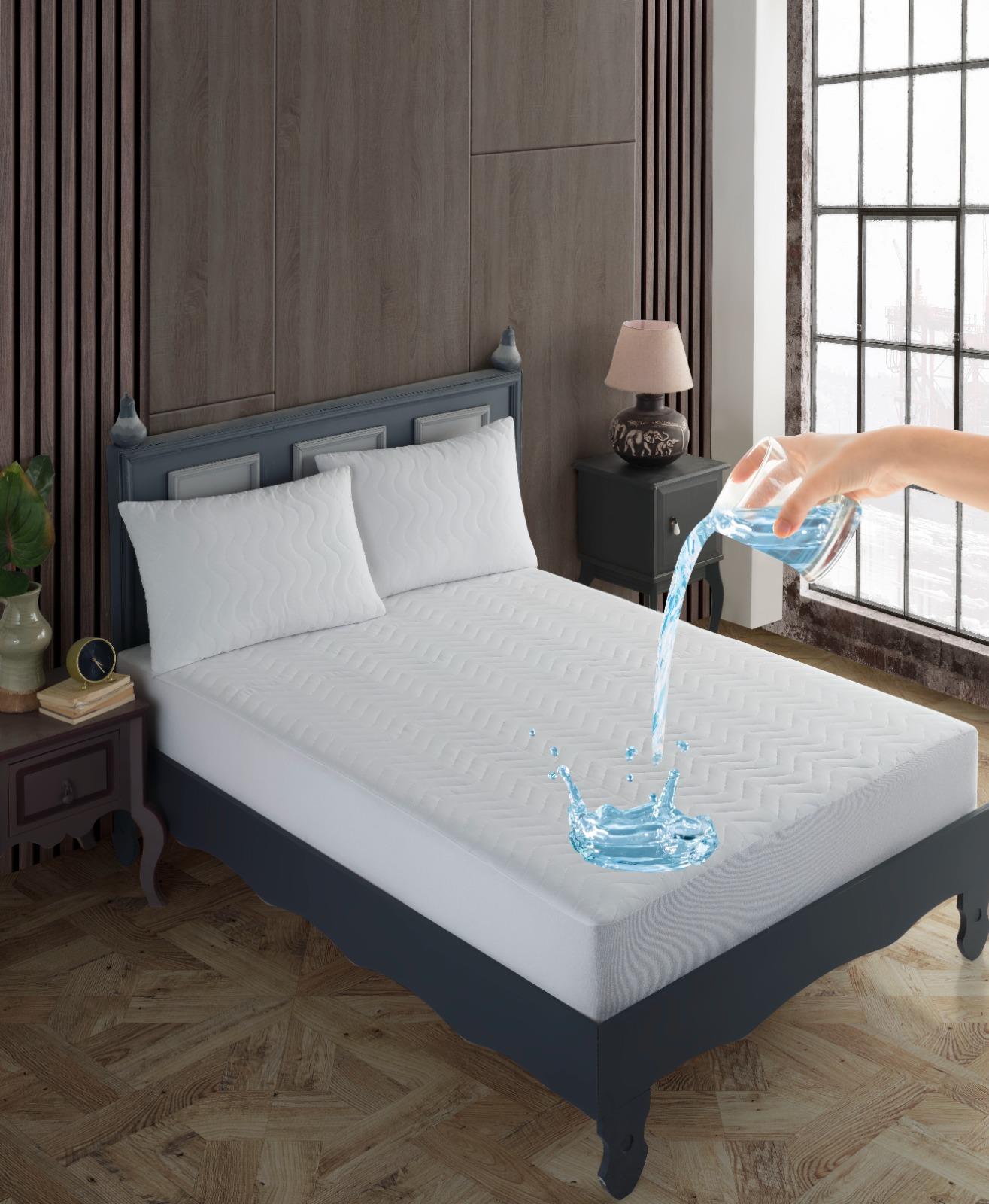 Çift Kişilik Kapitone Fitted Su Geçirmez Yastık ve Yatak Alezi Seti Yatak Koruyucu