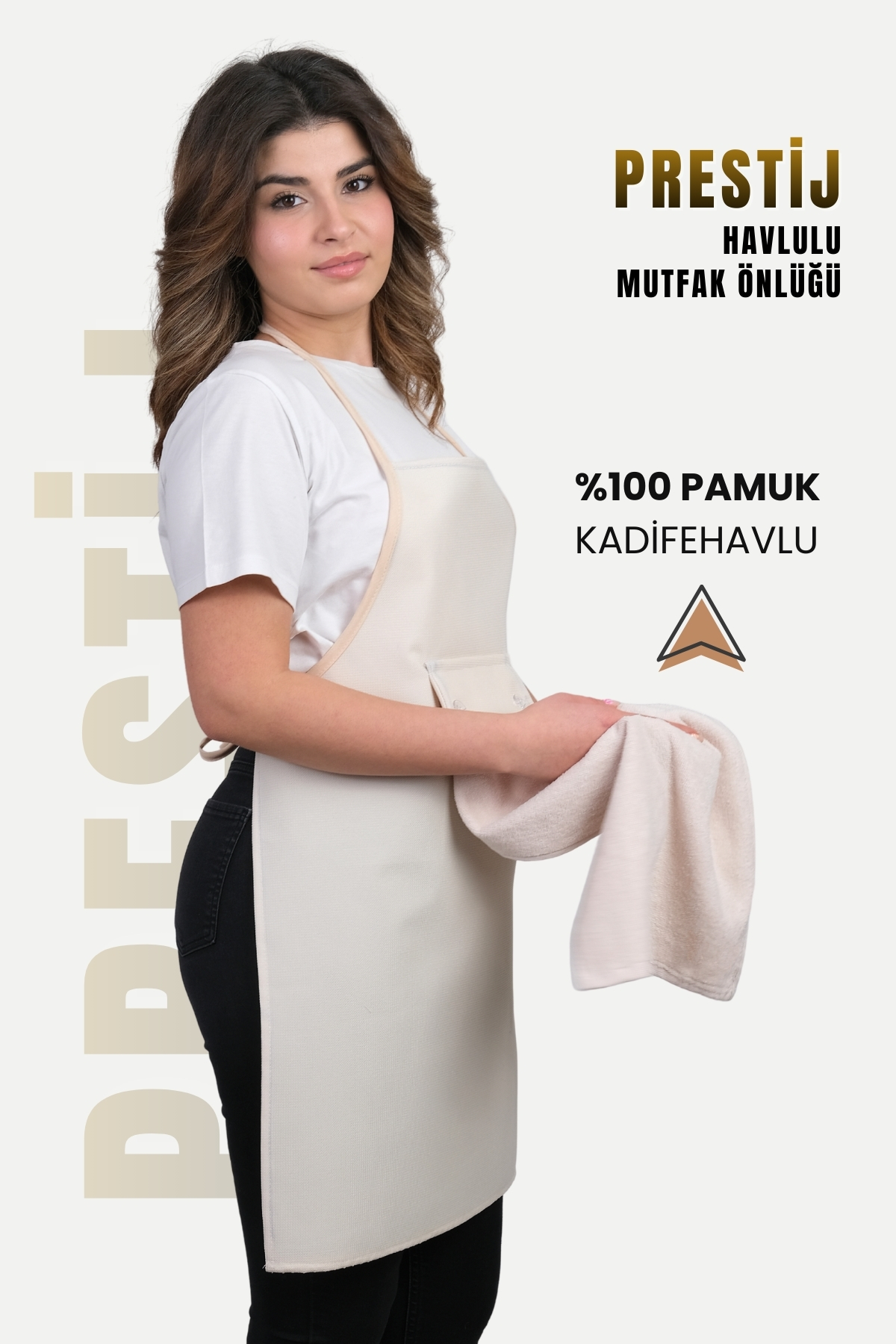 Prestij 2 Eldivenli Set Sıvı Geçirmez Su Geçirmez Mutfak Önlüğü (2 ELDİVEN)