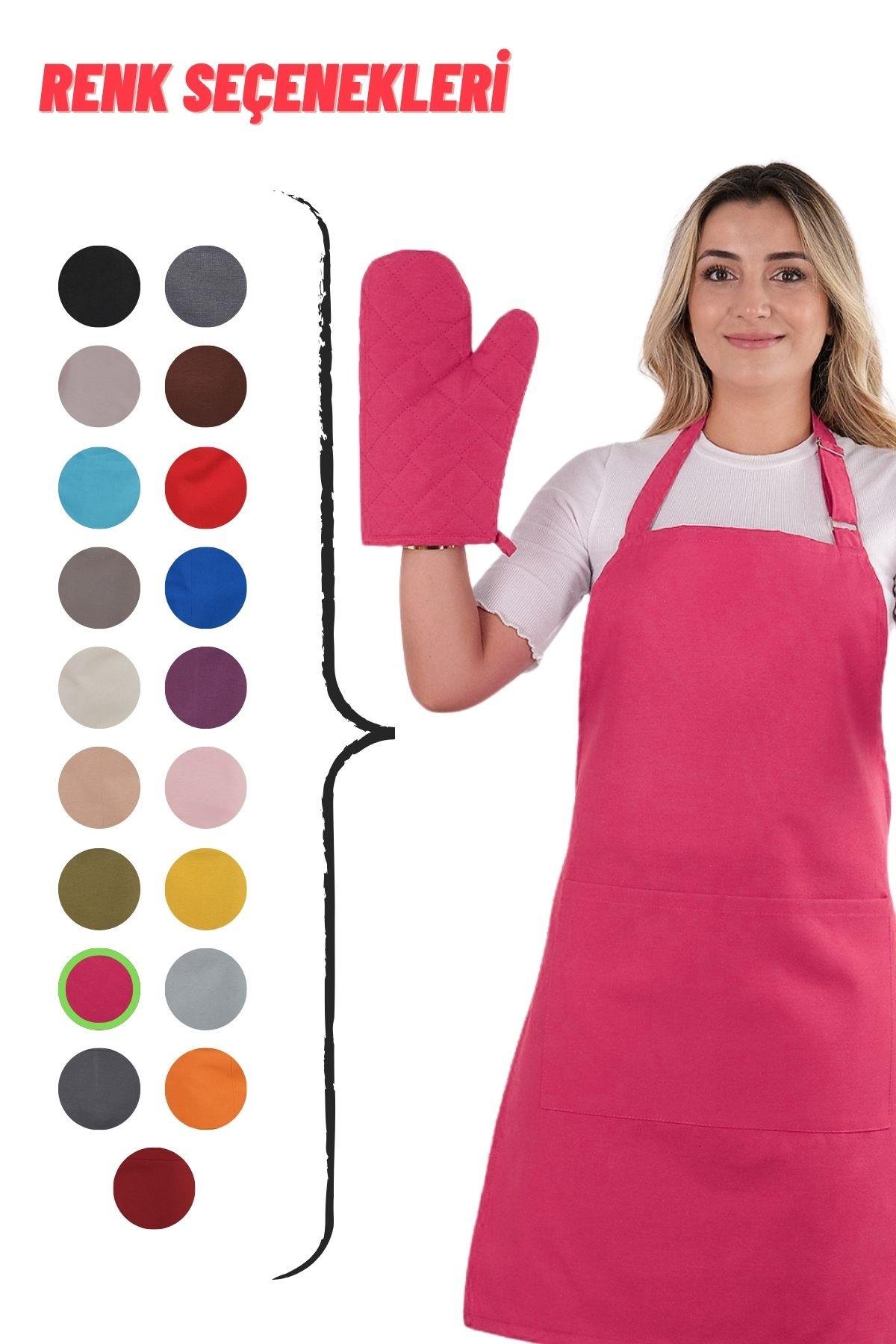 Simple 3lü Set Ayar Askılı Cepli Mutfak Önlüğü Seti (2 ELDİVEN) Şef Garson Kafe Aşçı Barista