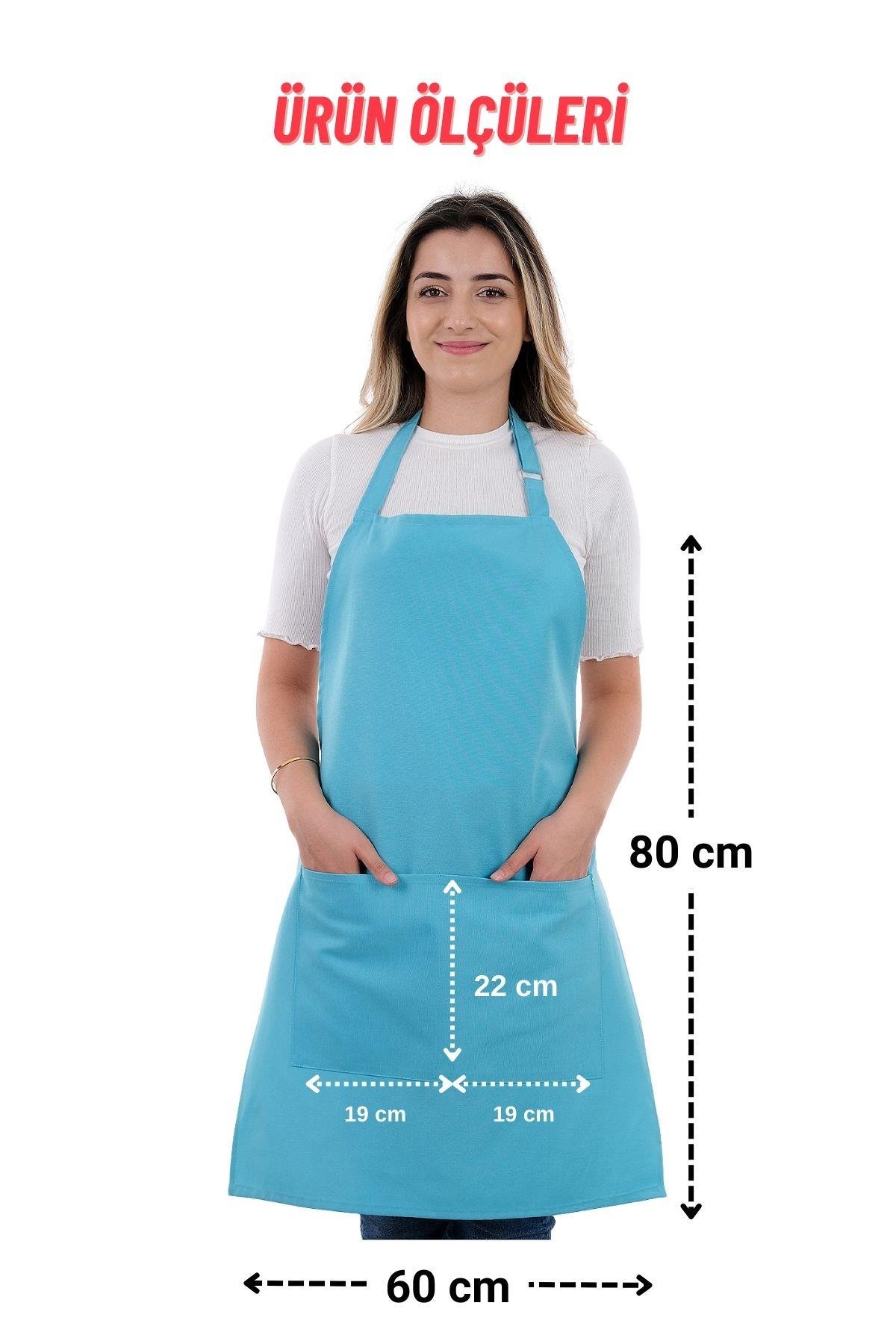 Simple 3lü Set Ayar Askılı Cepli Mutfak Önlüğü Seti (2 ELDİVEN) Şef Garson Kafe Aşçı Barista