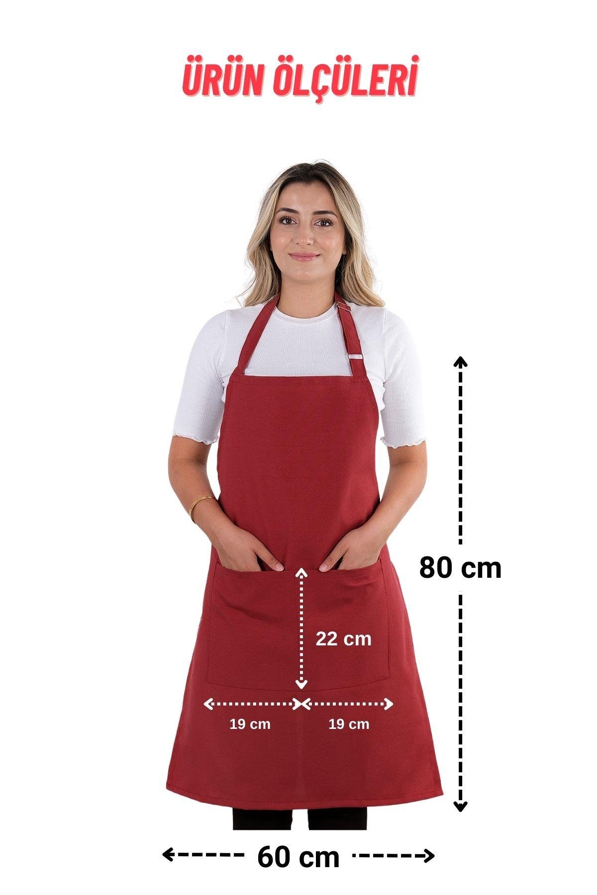 Simple 3lü Set Ayar Askılı Cepli Mutfak Önlüğü Seti (2 ELDİVEN) Şef Garson Kafe Aşçı Barista