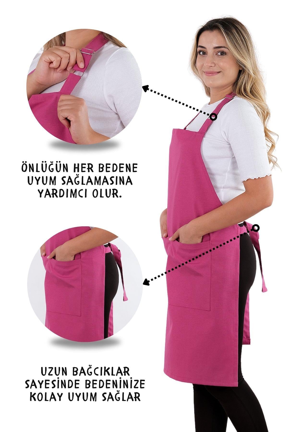 Simple 3lü Set Ayar Askılı Mutfak Önlüğü Seti (ELDİVEN, TUTACAK)