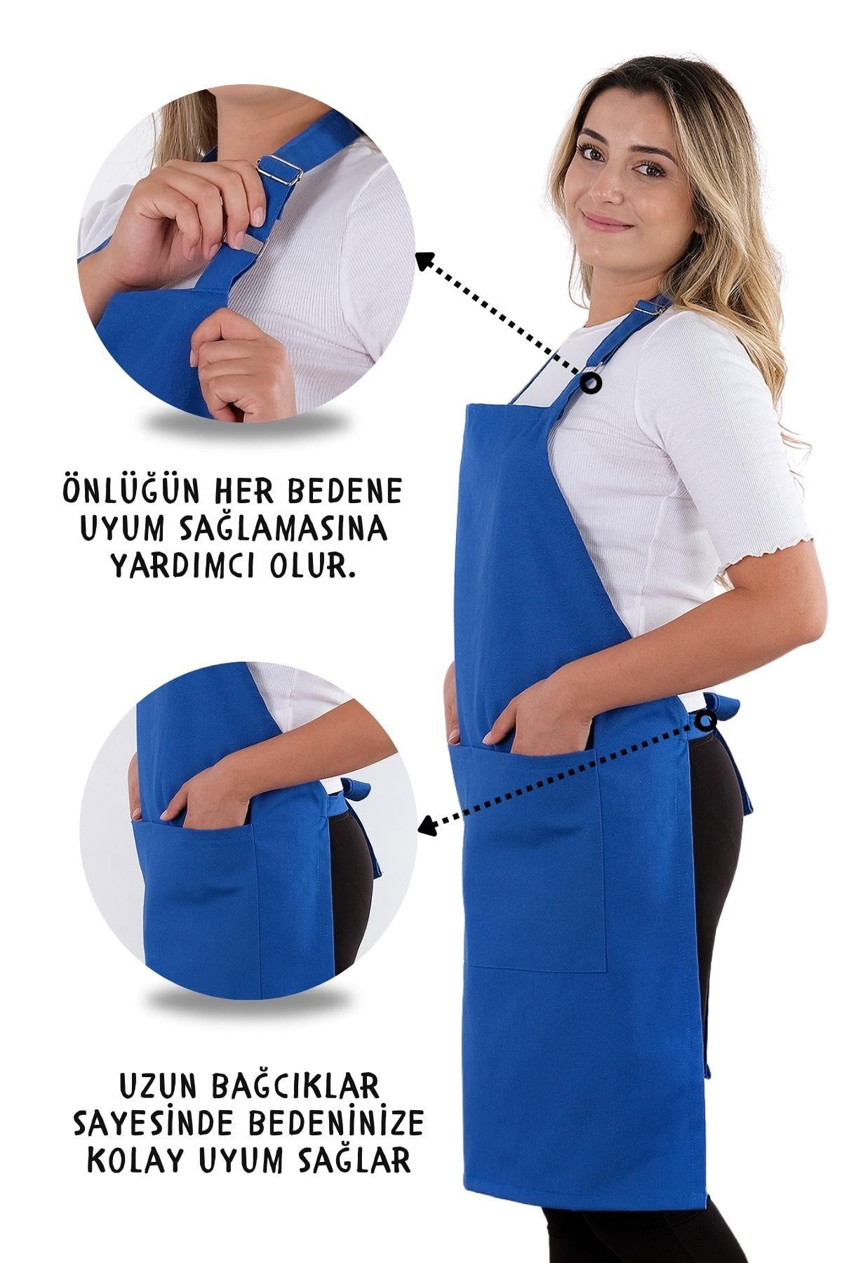 Simple 3lü Set Ayar Askılı Mutfak Önlüğü Seti (ELDİVEN, TUTACAK)