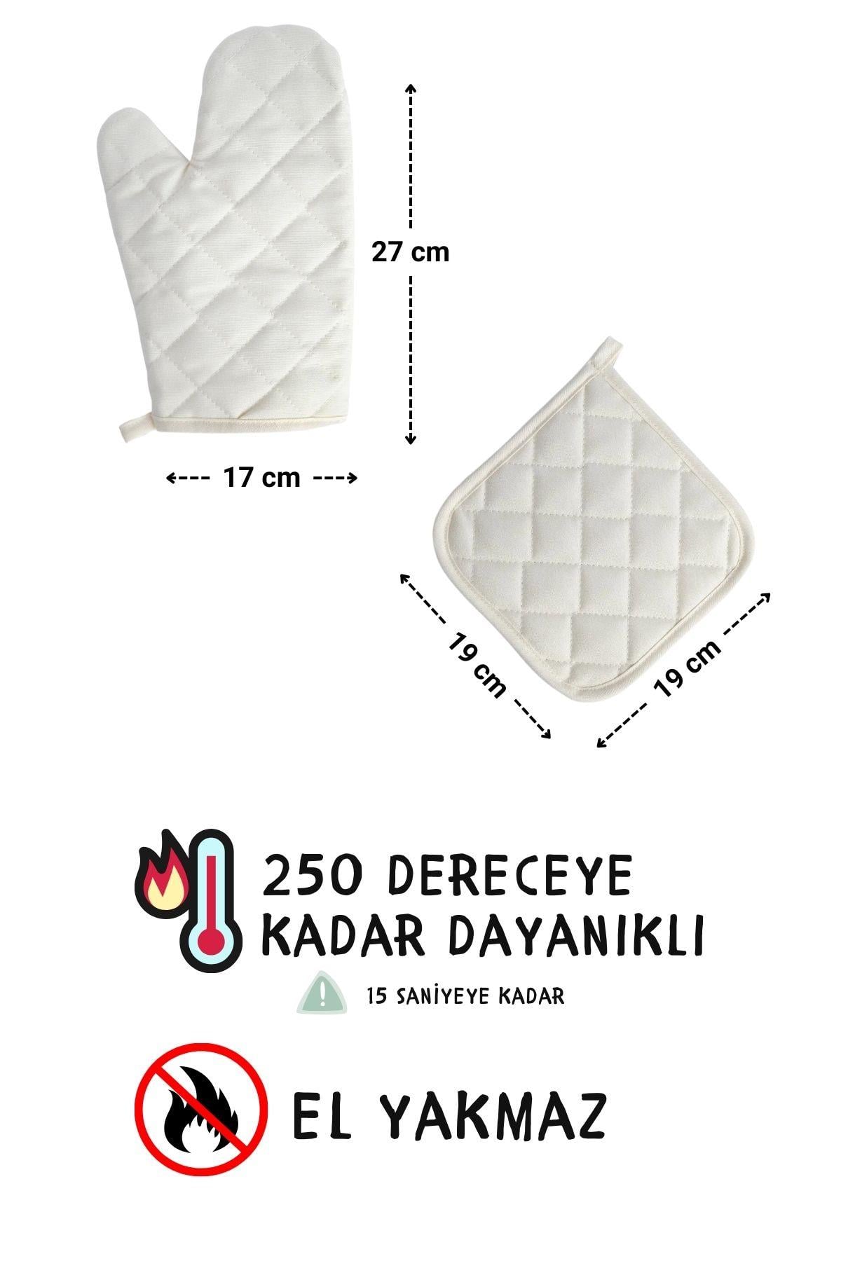 Simple 3lü Set Ayar Askılı Mutfak Önlüğü Seti (ELDİVEN, TUTACAK)