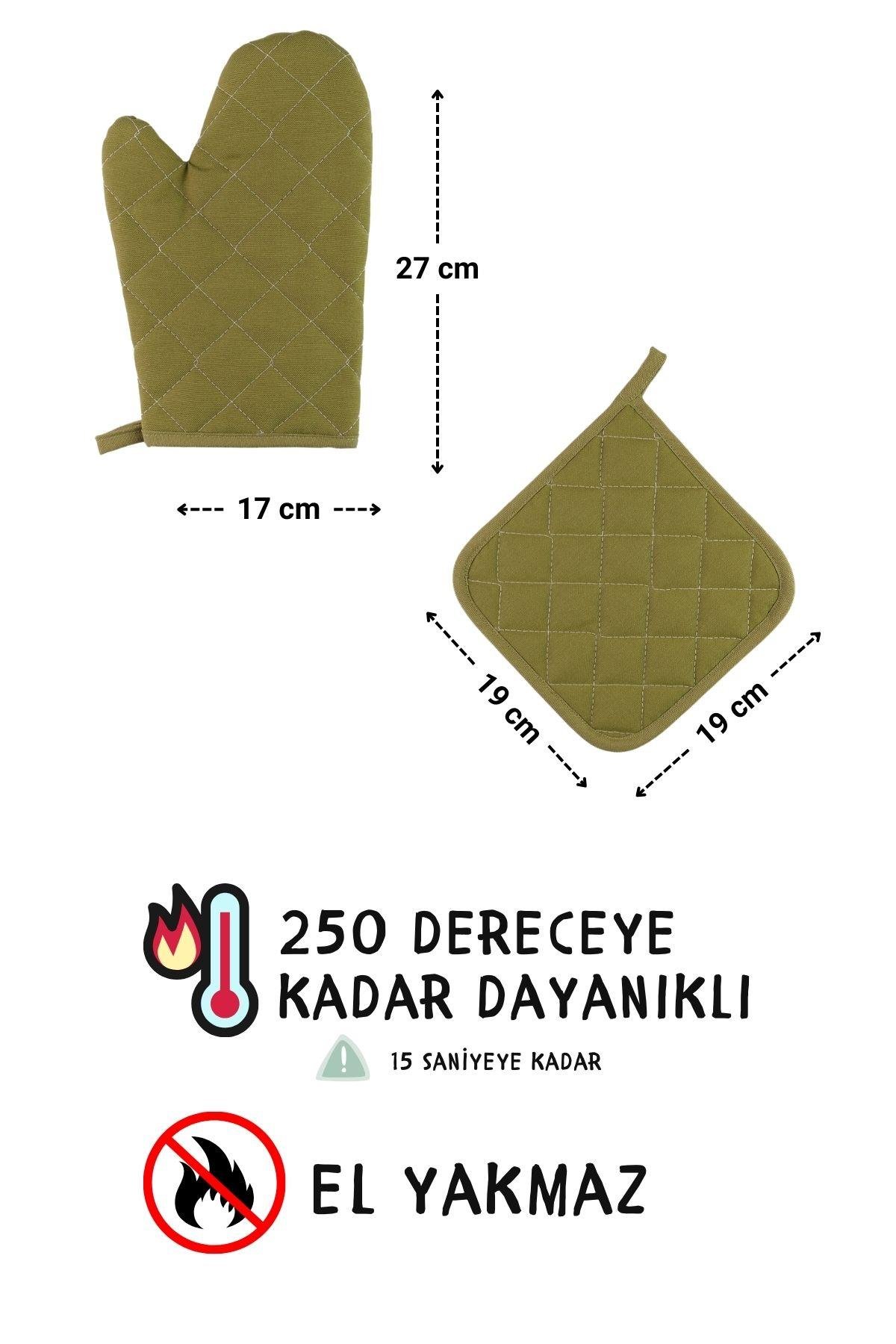 Simple 3lü Set Ayar Askılı Mutfak Önlüğü Seti (ELDİVEN, TUTACAK)