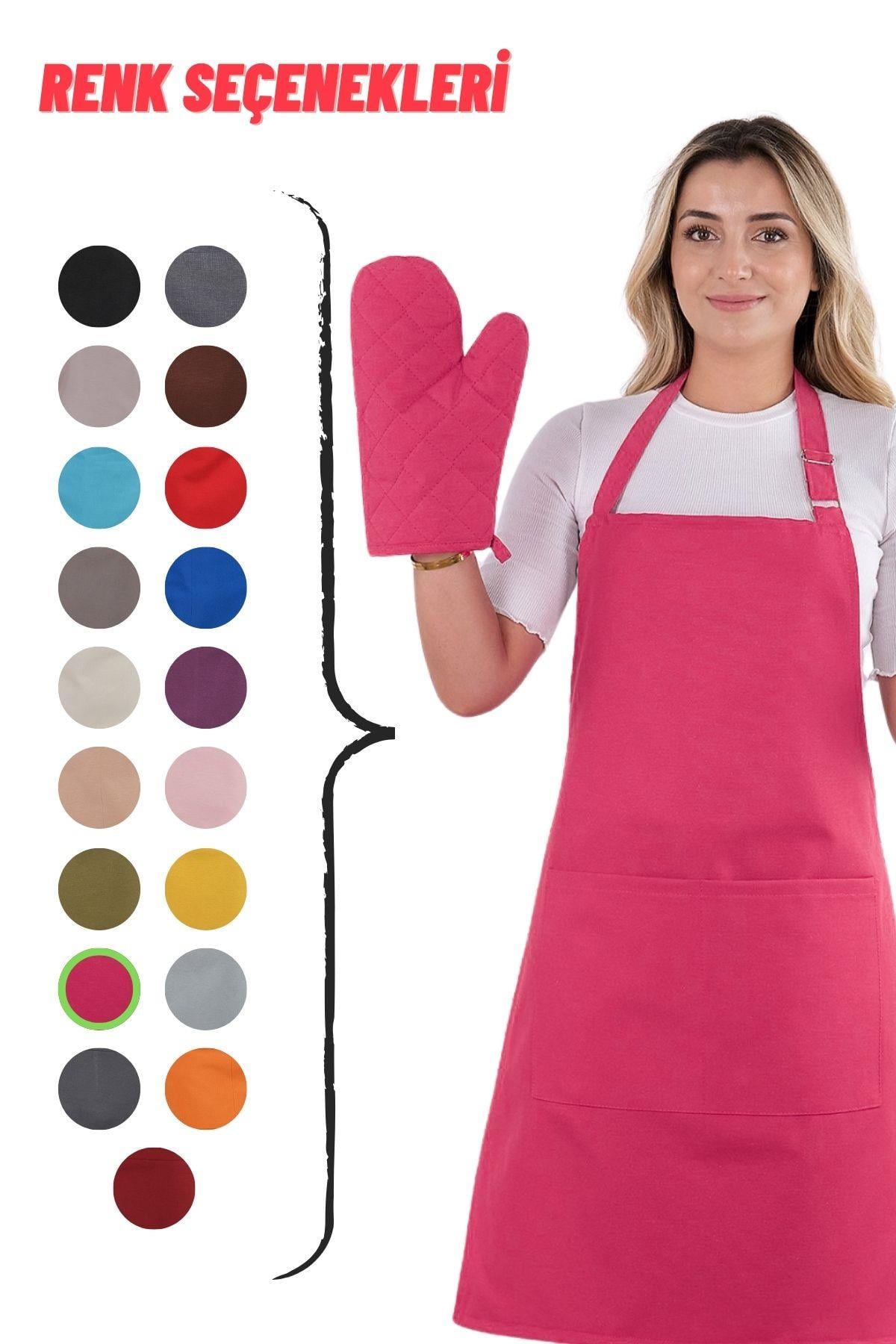 Simple 3lü Set Ayar Askılı Mutfak Önlüğü Seti (ELDİVEN, TUTACAK)