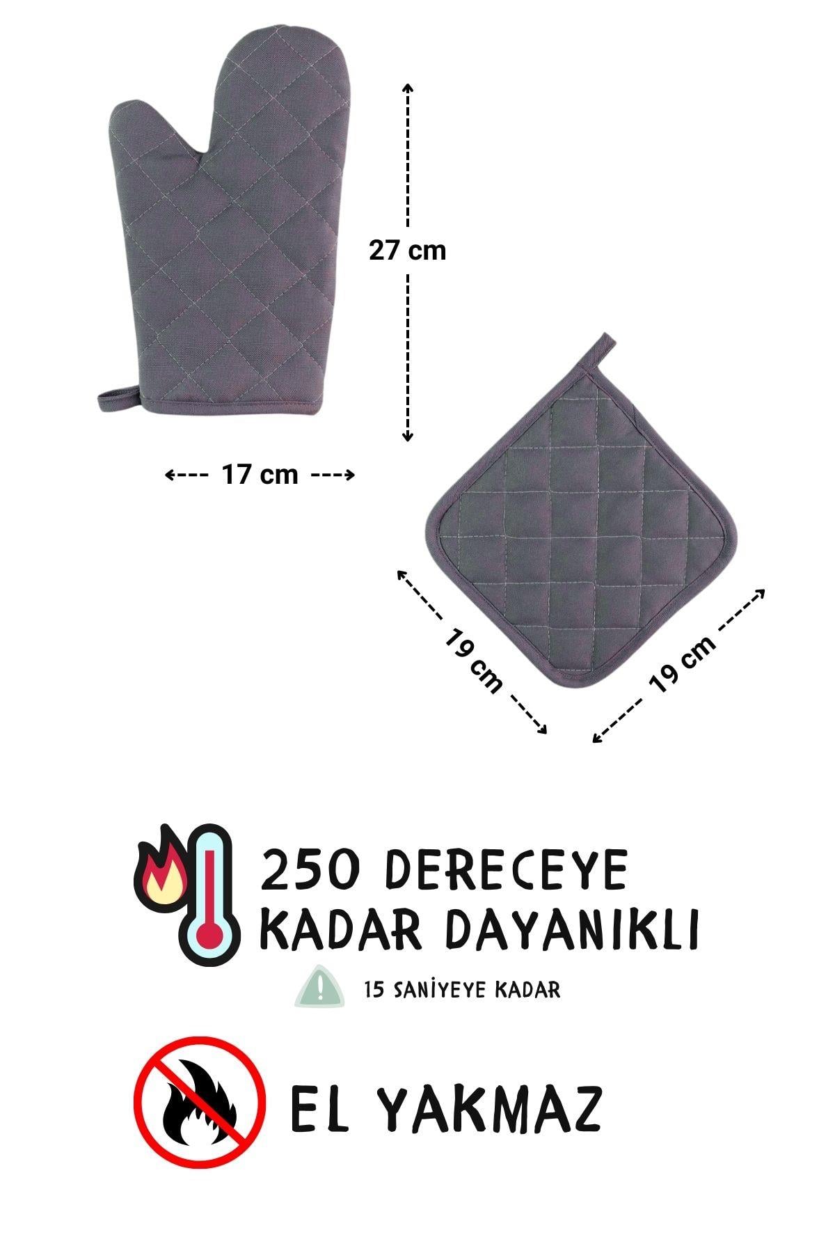 Simple 3lü Set Ayar Askılı Mutfak Önlüğü Seti (ELDİVEN, TUTACAK)