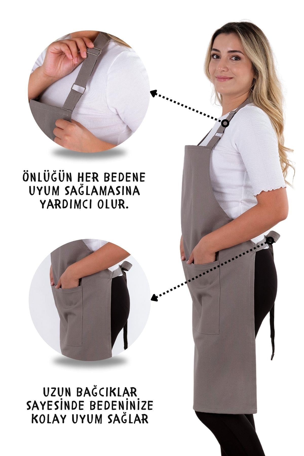 Simple 3lü Set Ayar Askılı Mutfak Önlüğü Seti (ELDİVEN, TUTACAK)