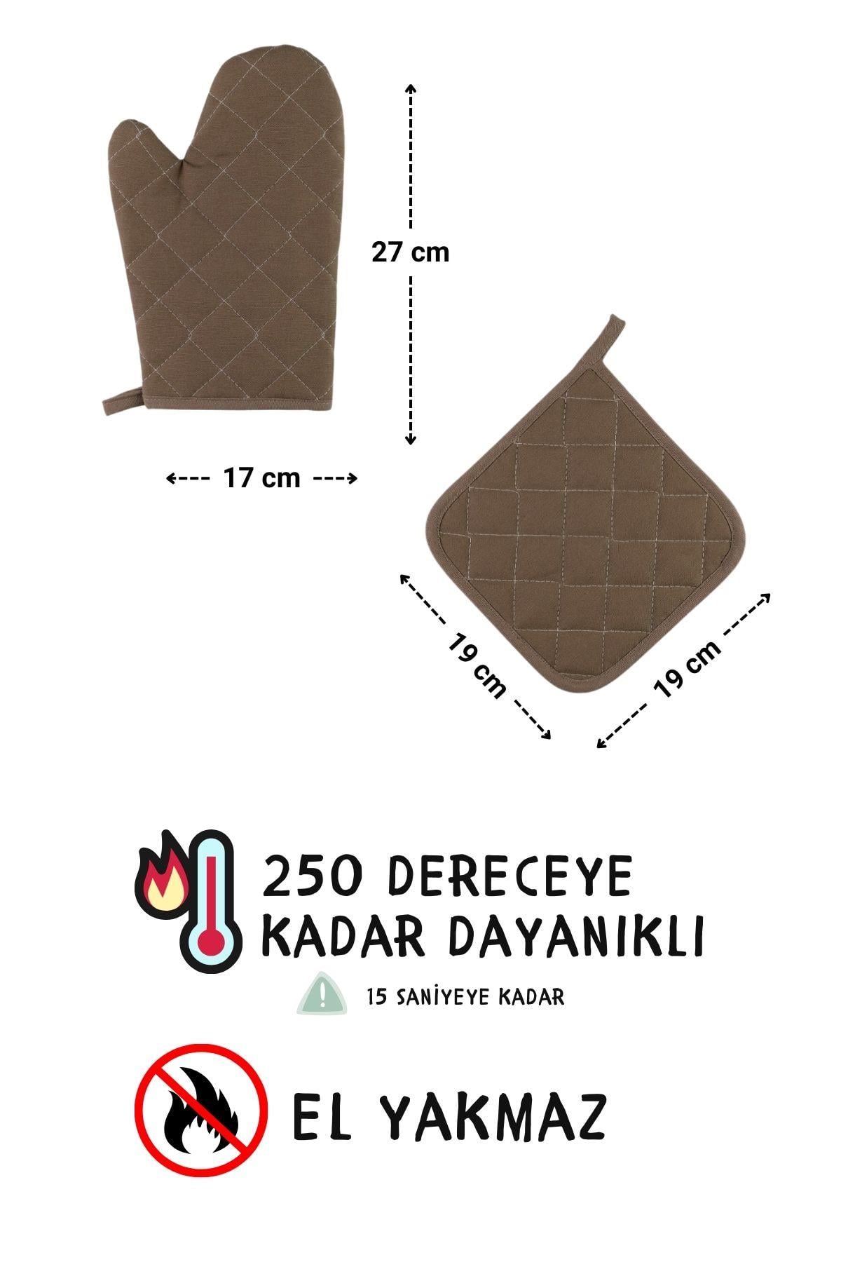 Simple 3lü Set Ayar Askılı Mutfak Önlüğü Seti (ELDİVEN, TUTACAK)