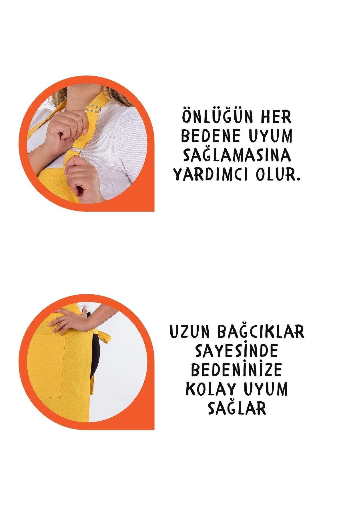 Star Ayar Askılı Havlulu 4lü Mutfak Önlüğü Seti (ELDİVEN TUTACAK)