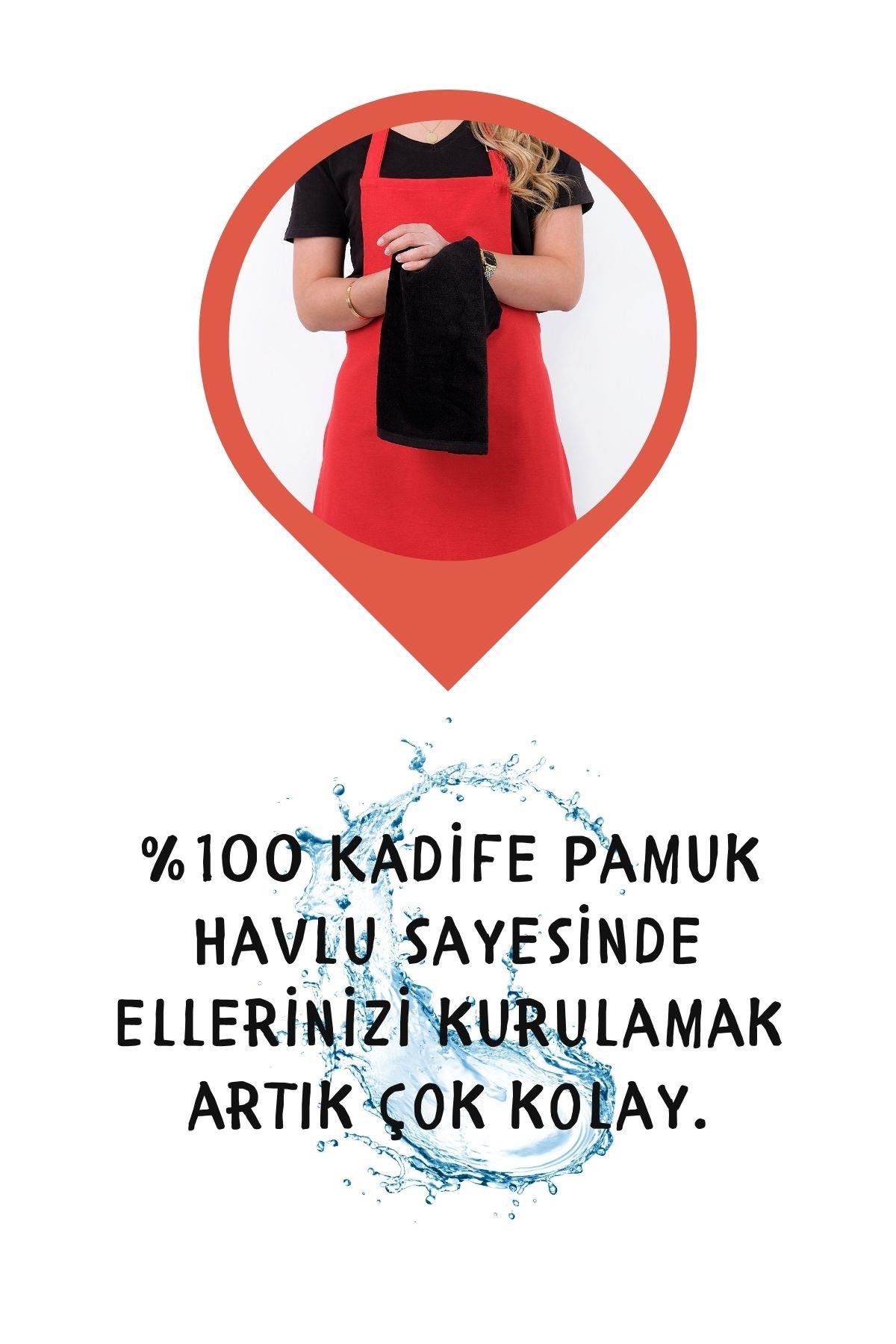 Star ayar askılı havlulu mutfak önlüğü seti (Havlulu önlük)