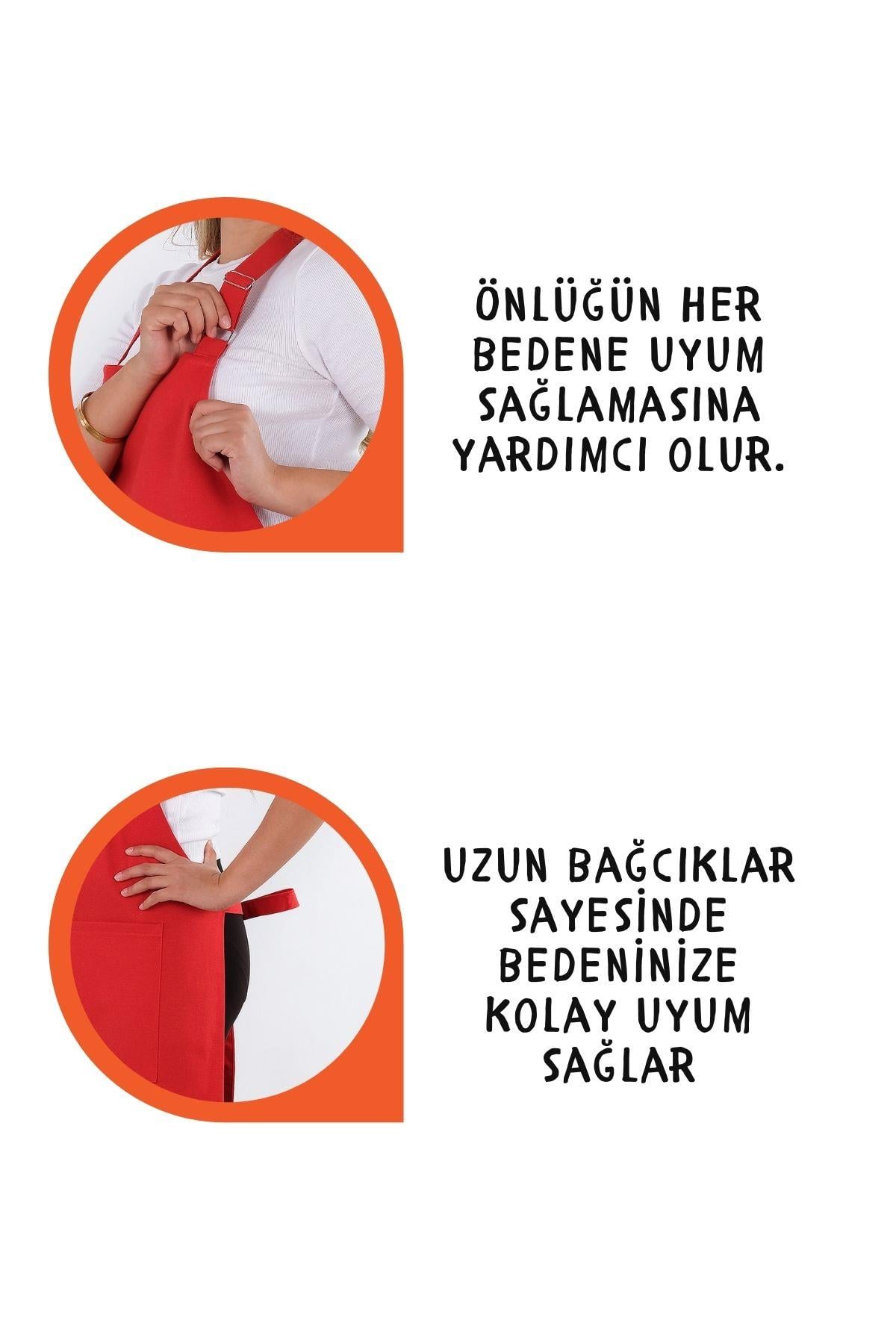 Star ayar askılı havlulu mutfak önlüğü seti (Havlulu önlük)