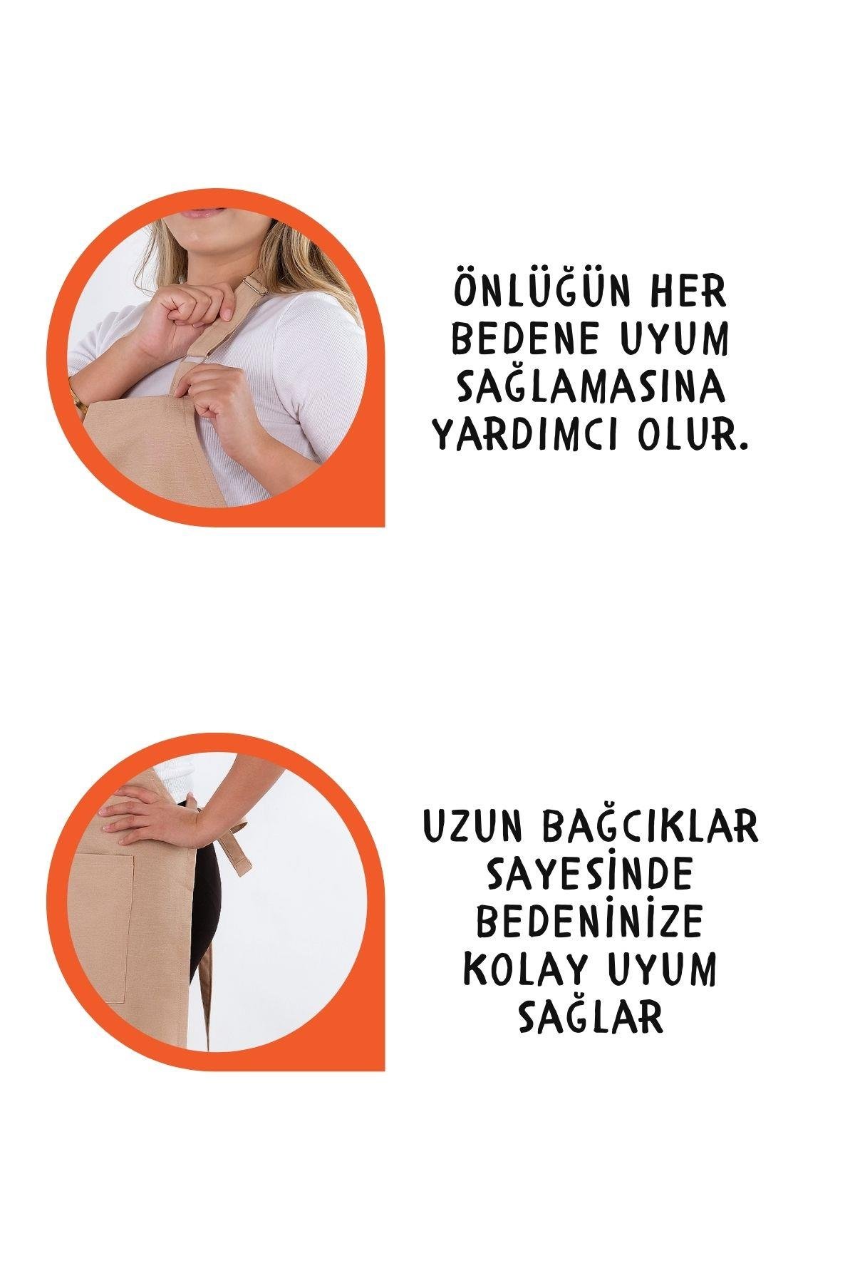 Star ayar askılı havlulu mutfak önlüğü seti (Havlulu önlük)