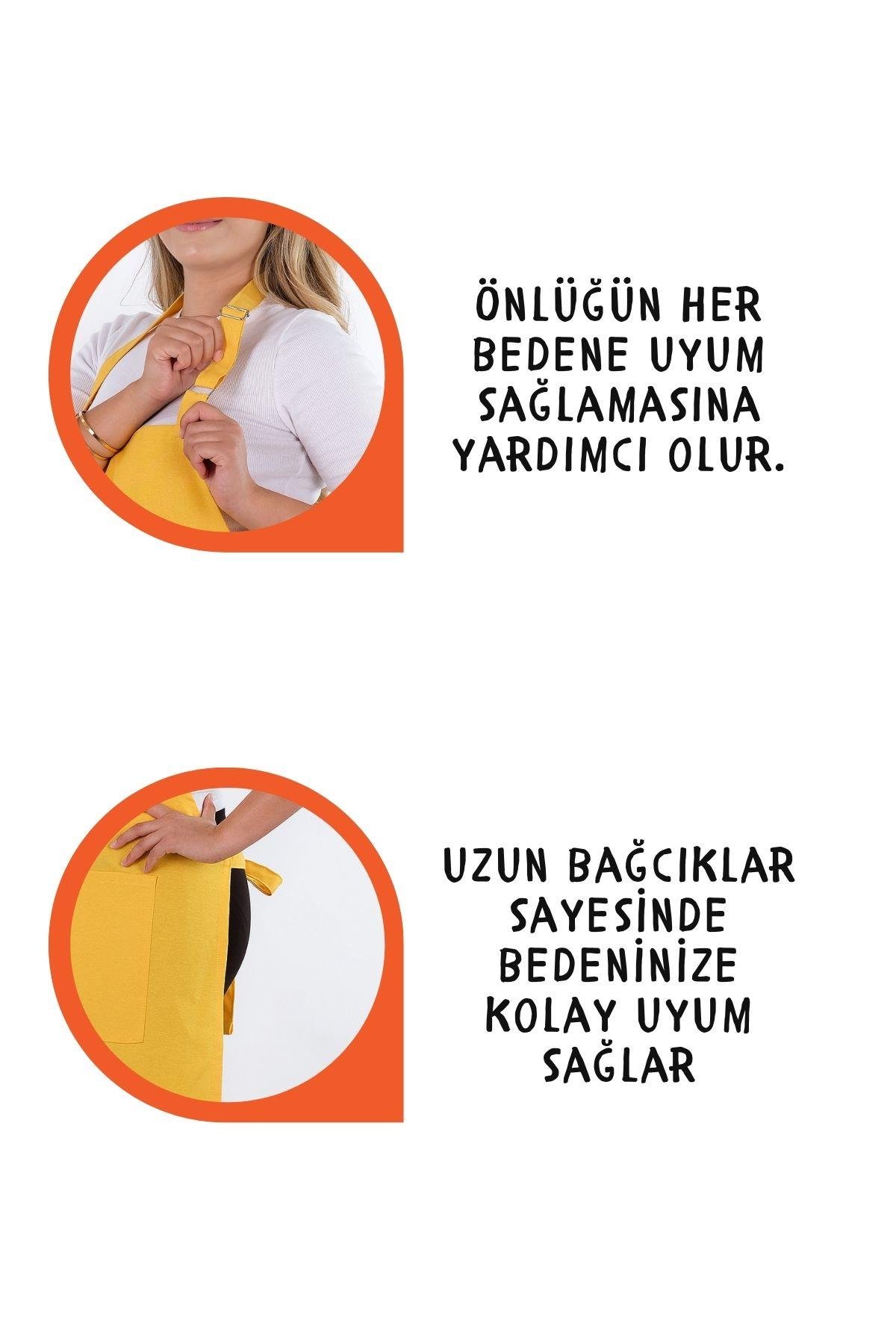 Star ayar askılı havlulu mutfak önlüğü seti (Havlulu önlük)