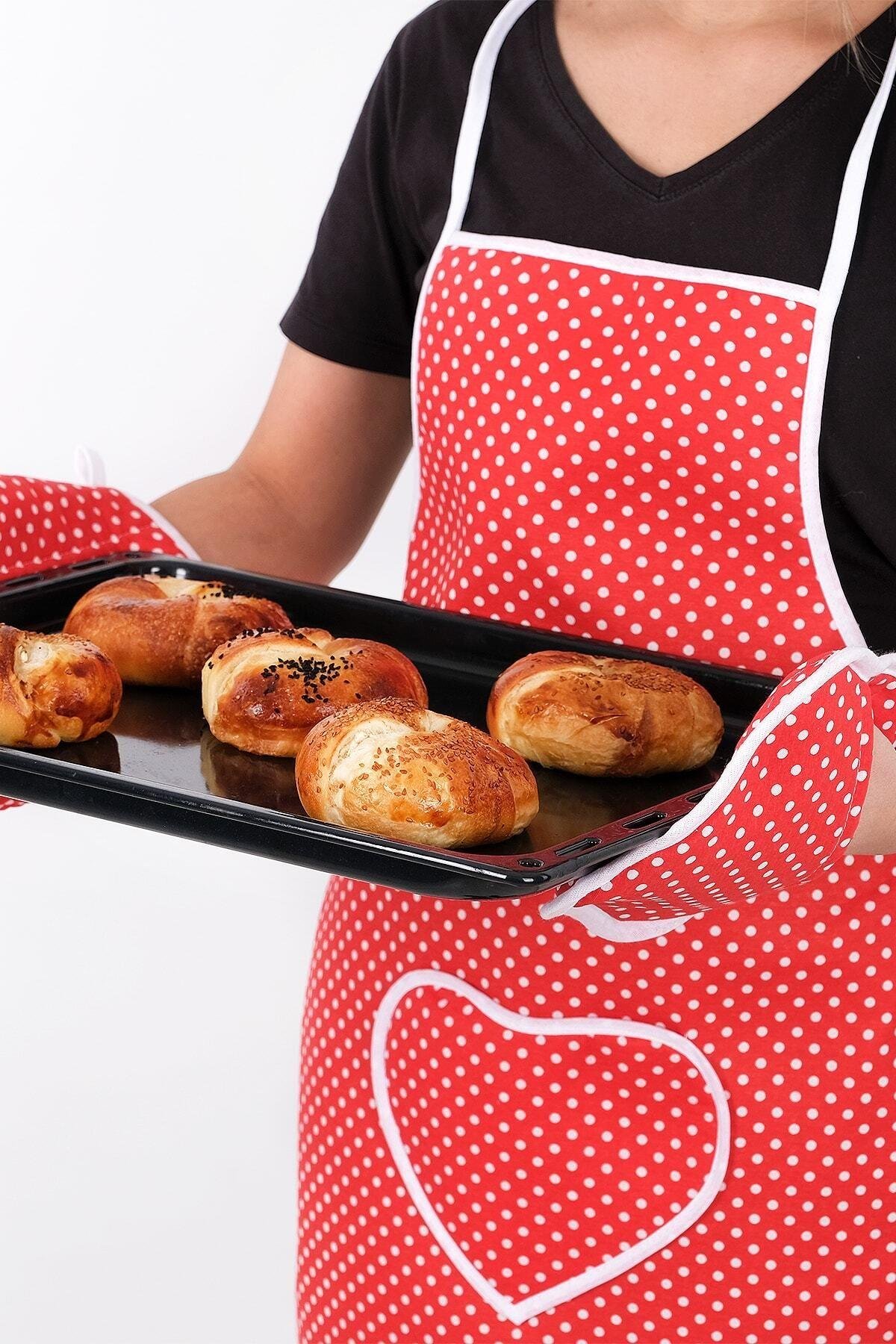 Trendy 3lü Set Sıvı Su Geçirmez Mutfak Önlüğü, Isıya Dayanıklı Fırın Eldiveni Ve Tutacak Takımı