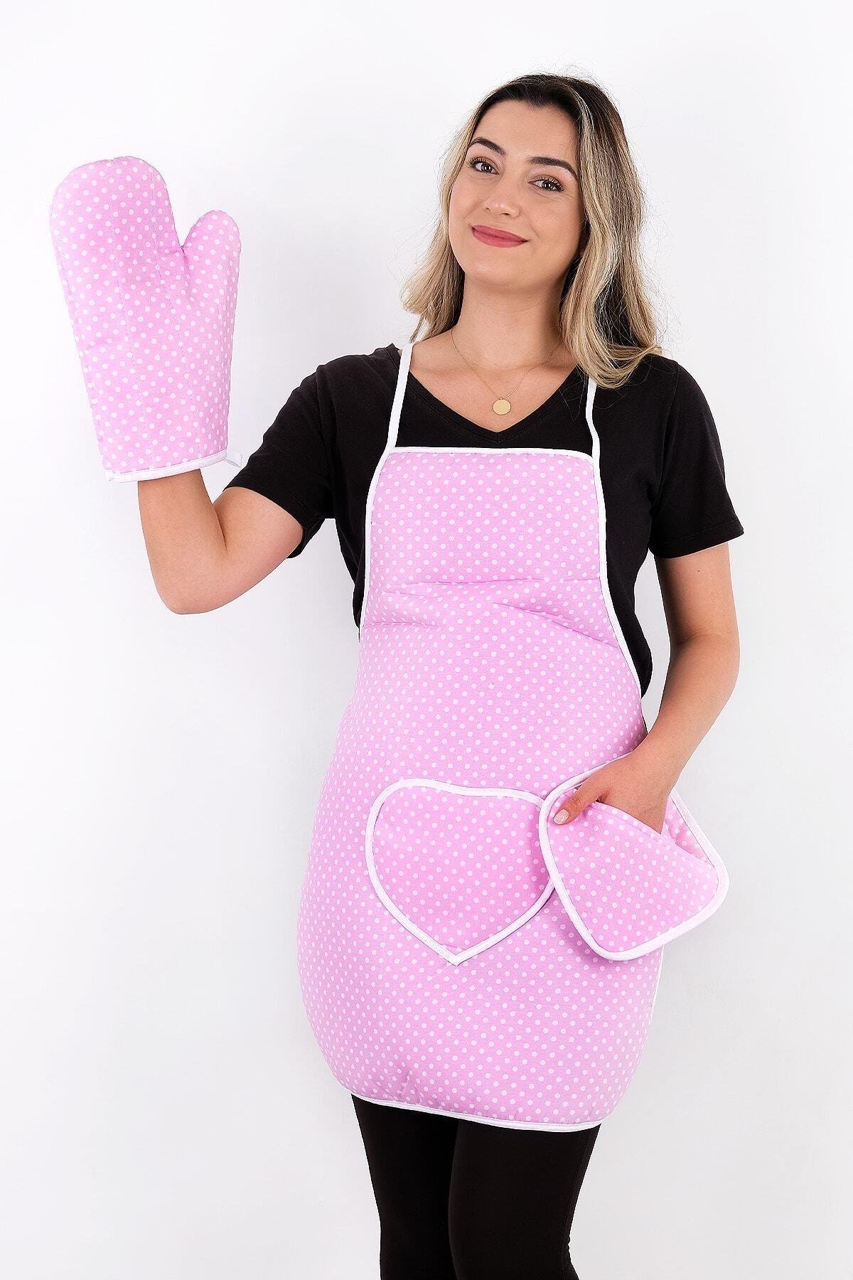 Trendy 3lü Set Sıvı Su Geçirmez Mutfak Önlüğü, Isıya Dayanıklı Fırın Eldiveni Ve Tutacak Takımı