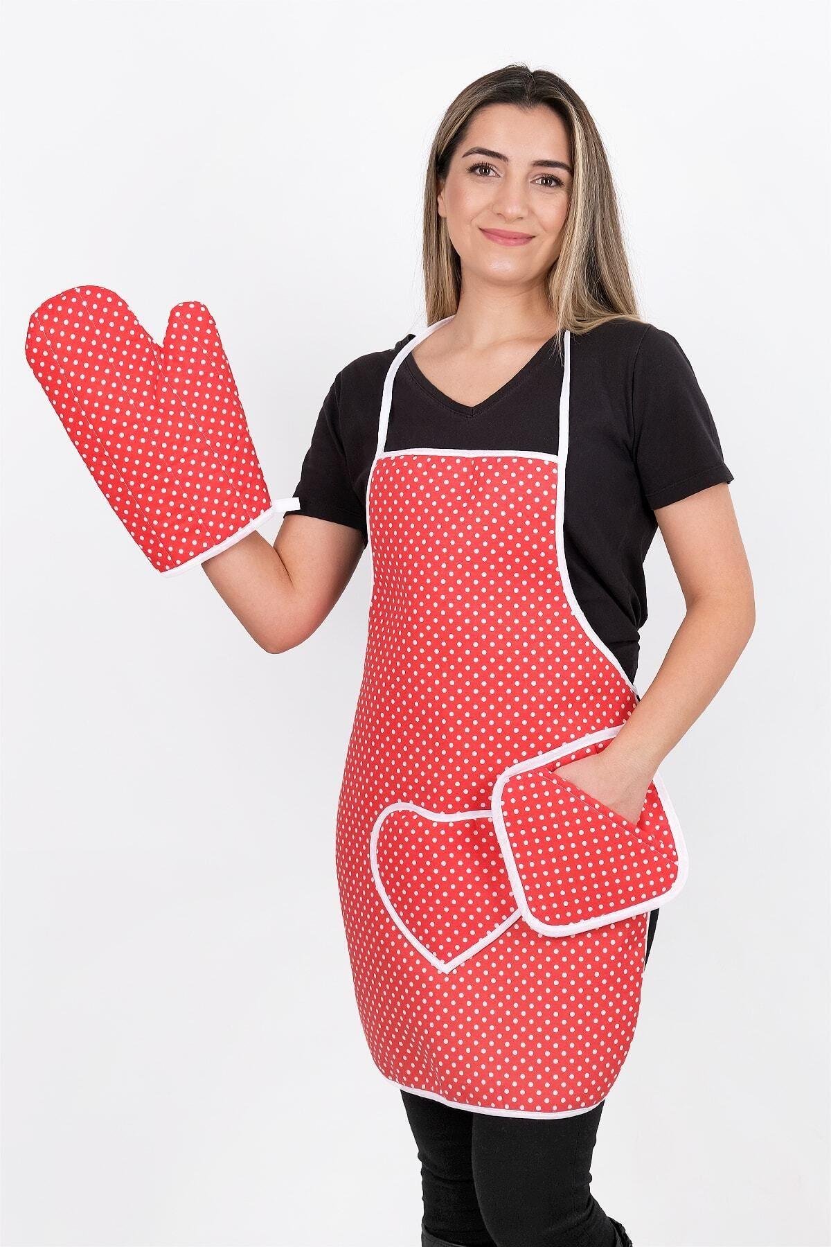 Trendy 3lü Set Sıvı Su Geçirmez Mutfak Önlüğü, Isıya Dayanıklı Fırın Eldiveni Ve Tutacak Takımı