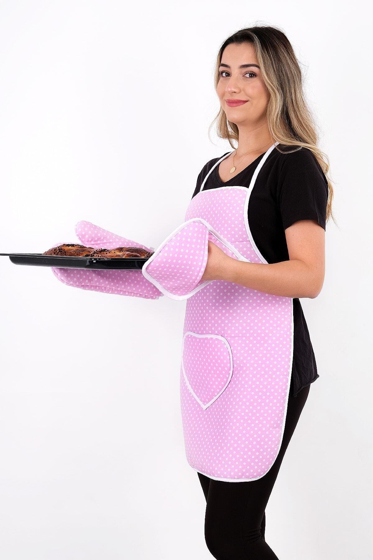 Trendy 3lü Set Sıvı Su Geçirmez Mutfak Önlüğü, Isıya Dayanıklı Fırın Eldiveni Ve Tutacak Takımı