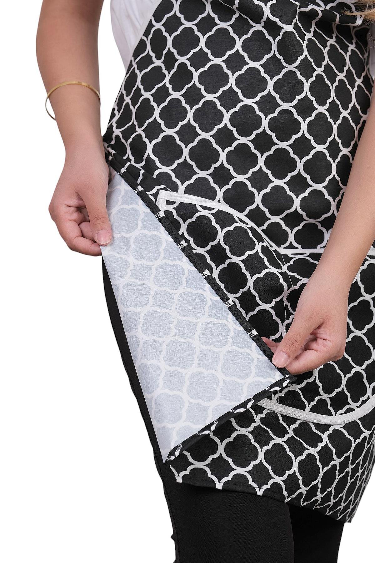 Trendy Membranlı 5li Set Sıvı Geçirmez Su Geçirmez Mutfak Önlüğü (2 Eldiven 2 Tutacak)