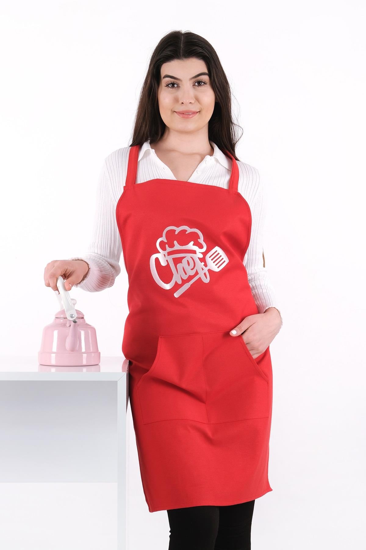 Unisex Master Chef Kanguru Model Mutfak Önlüğü