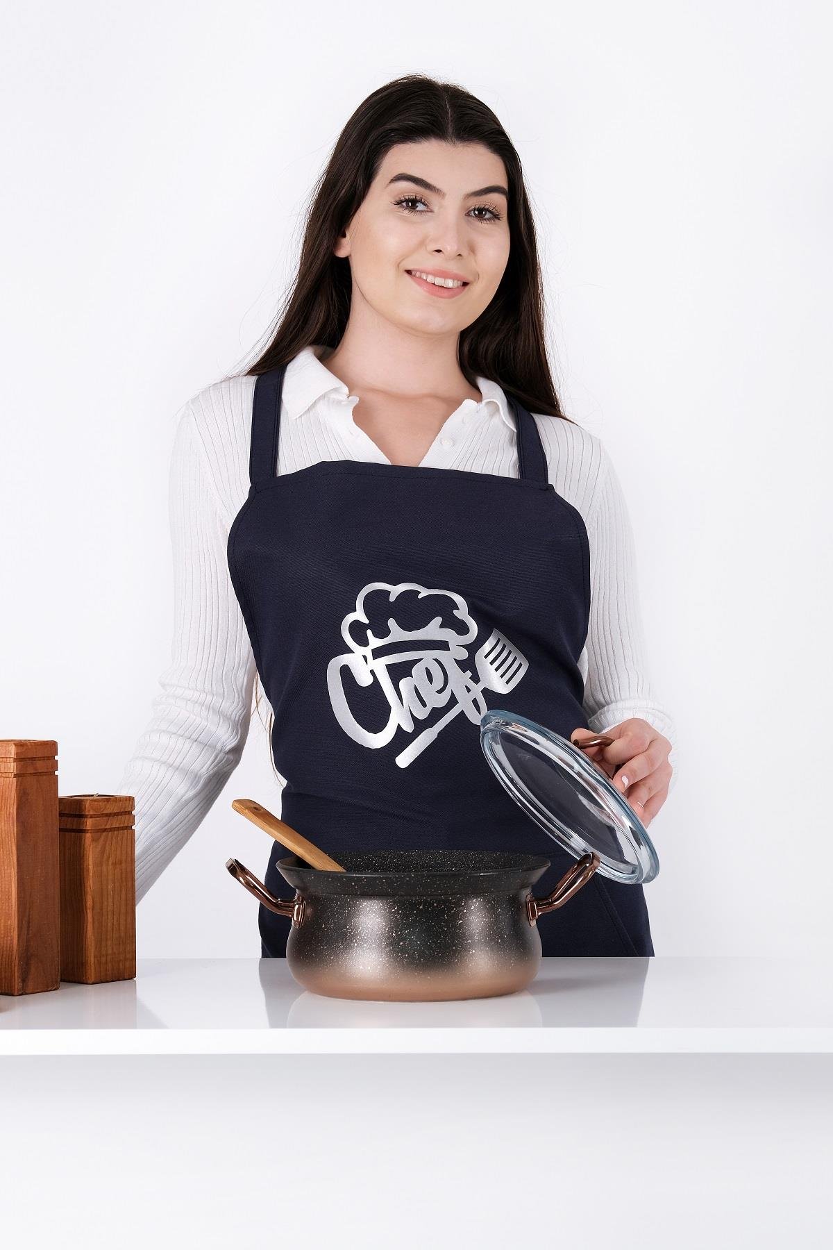 Unisex Master Chef Kanguru Model Mutfak Önlüğü