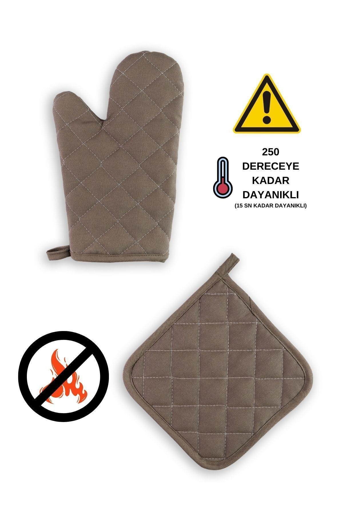 Yanmaz Fırın Eldiveni Ve Fırın Tutacağı (1 ELDİVEN 1 TUTACAK)