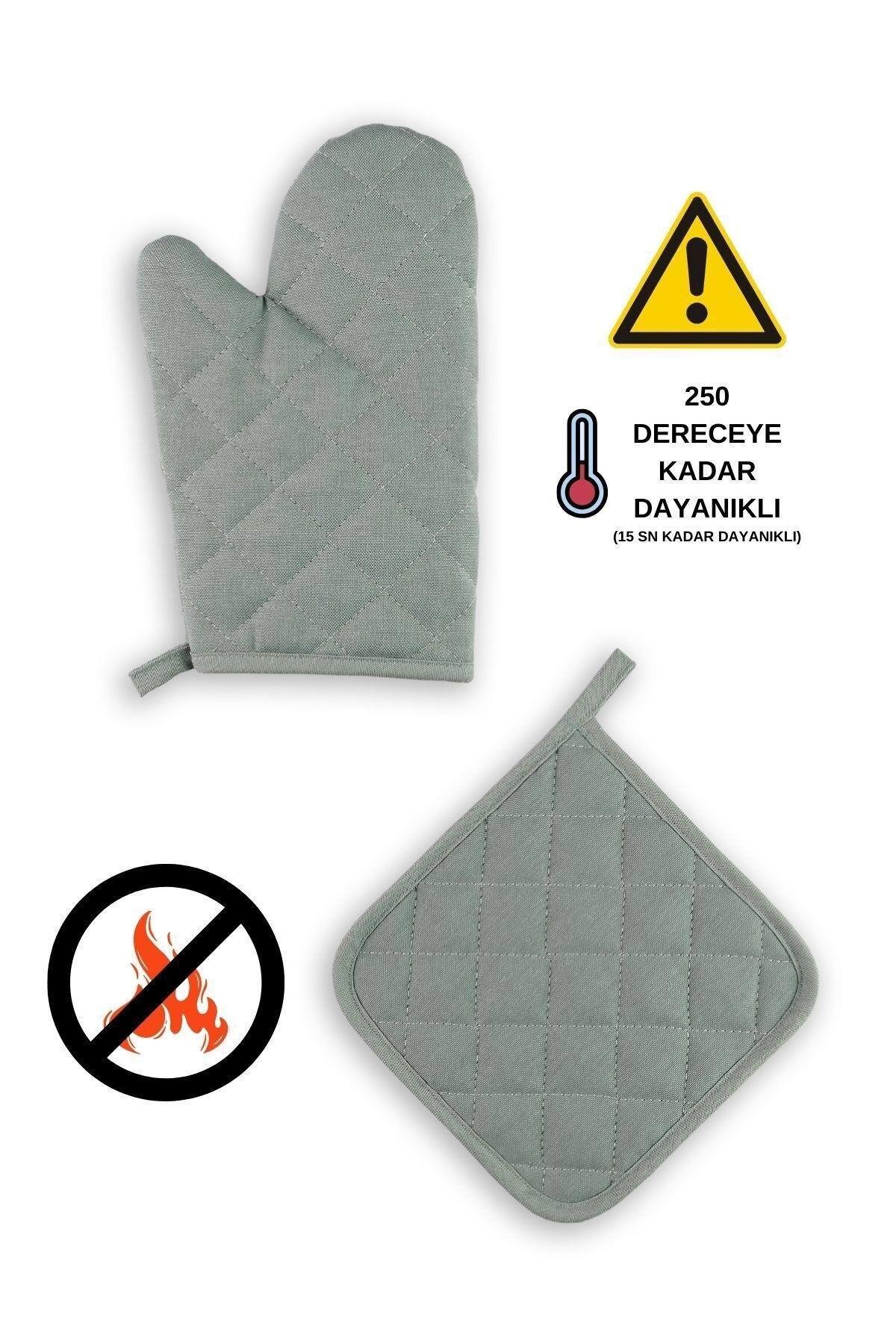 Yanmaz Fırın Eldiveni Ve Fırın Tutacağı (1 ELDİVEN 1 TUTACAK)