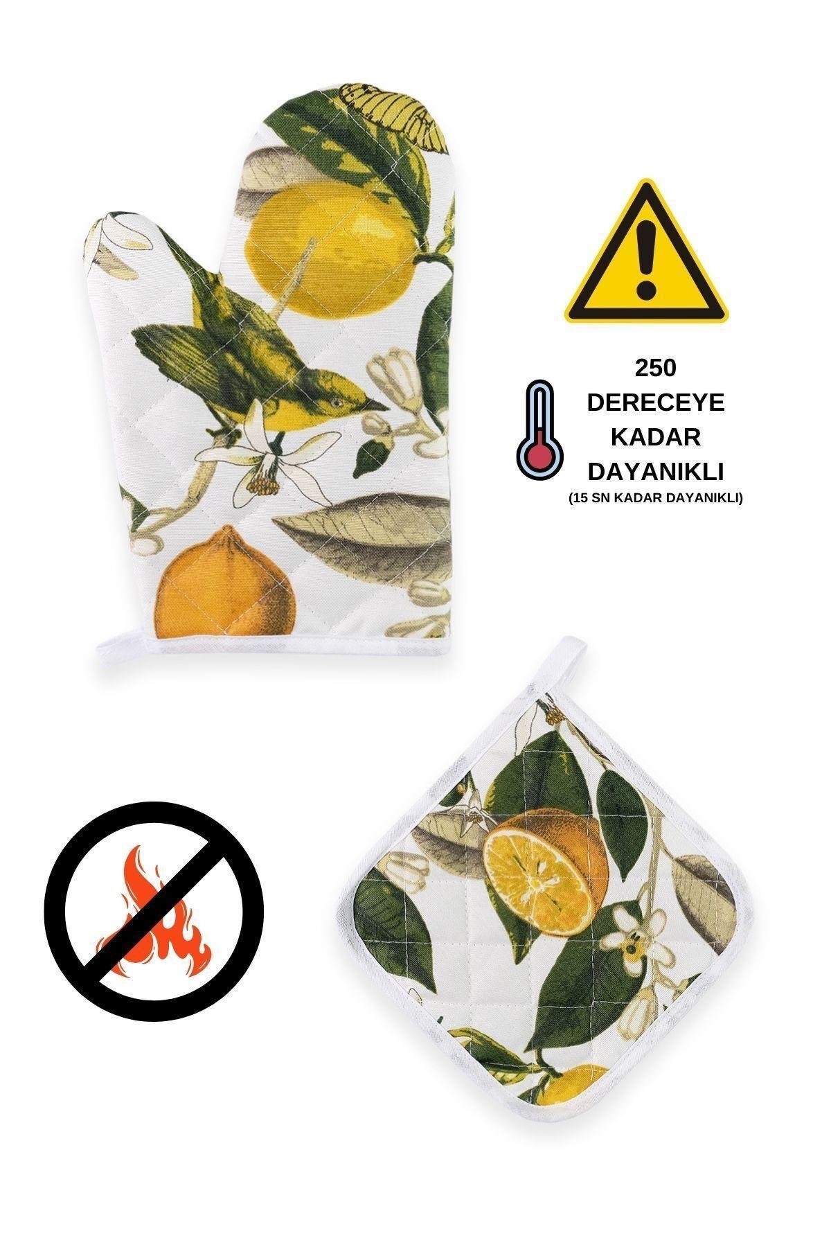 Yanmaz Fırın Eldiveni Ve Fırın Tutacağı (1 ELDİVEN 1 TUTACAK)
