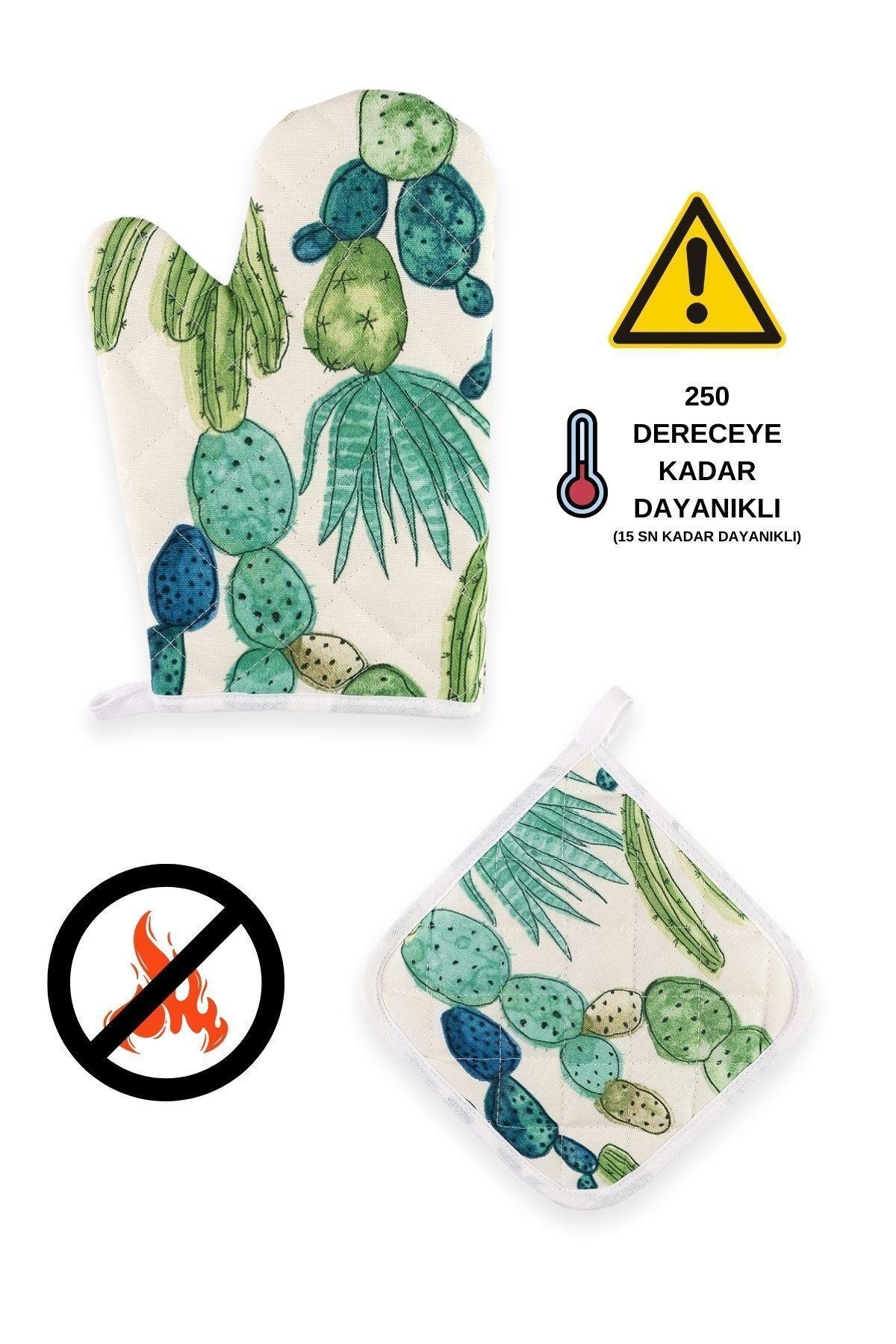 Yanmaz Fırın Eldiveni Ve Fırın Tutacağı (1 ELDİVEN 1 TUTACAK)