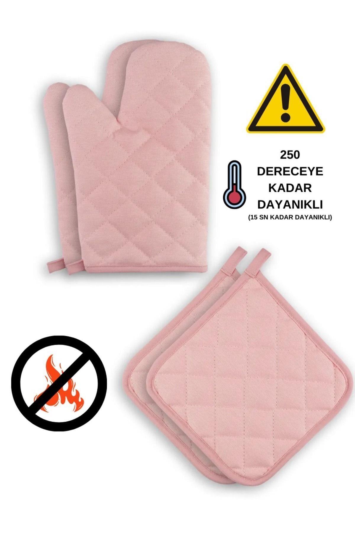 Yanmaz Ve Isıya Dayanıklı Fırın Eldiveni Ve Tutacak (2 ELDİVEN, 2 TUTACAK)