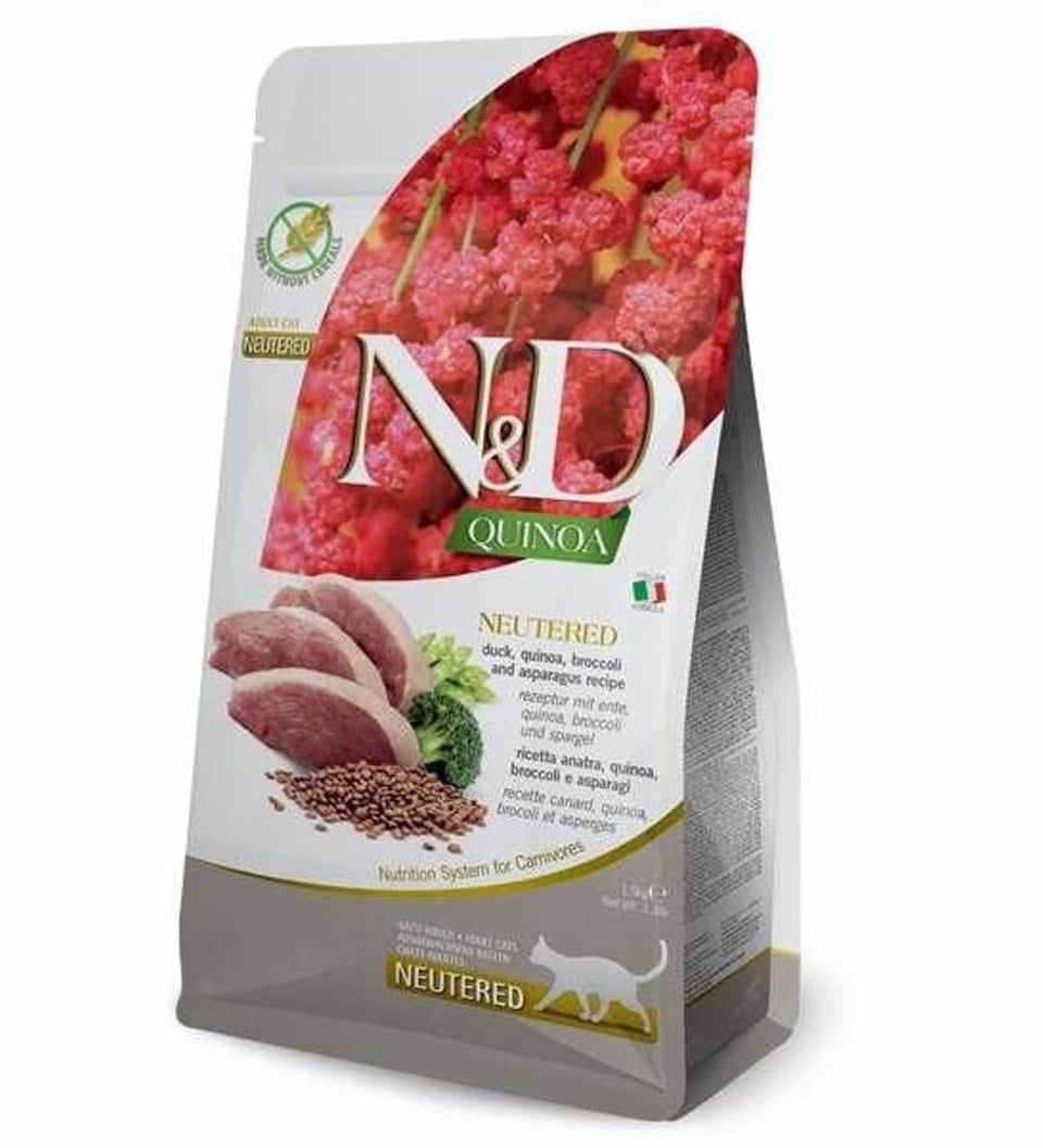 N&D Quinoa Kedi Kısırlaştırılmış Brokoli Ördek ve Kuşkonmaz 1,5 kg