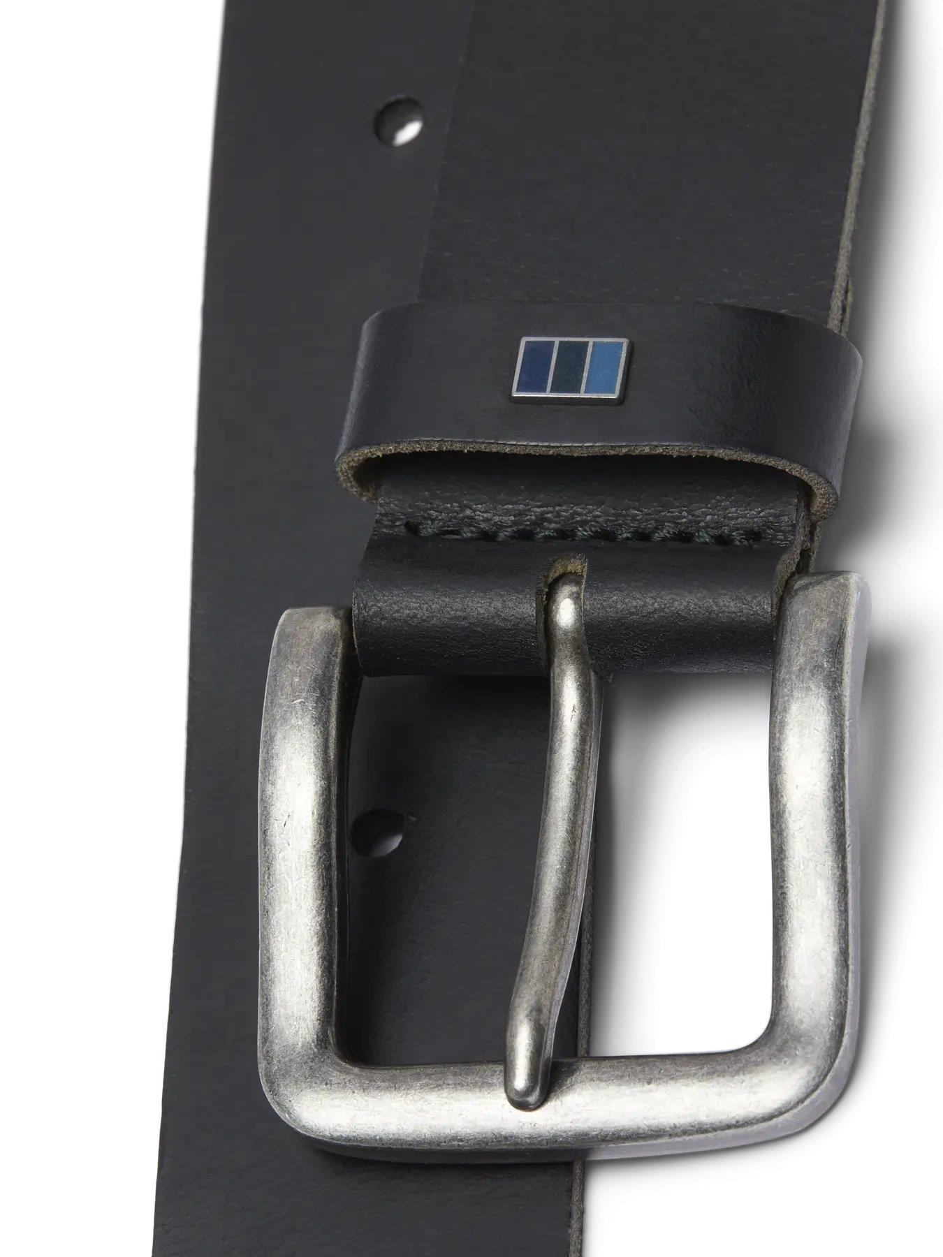 JACK & JONES JACFLAG LEATHER BELT 4 CM NOOS - Black 12242684-BL