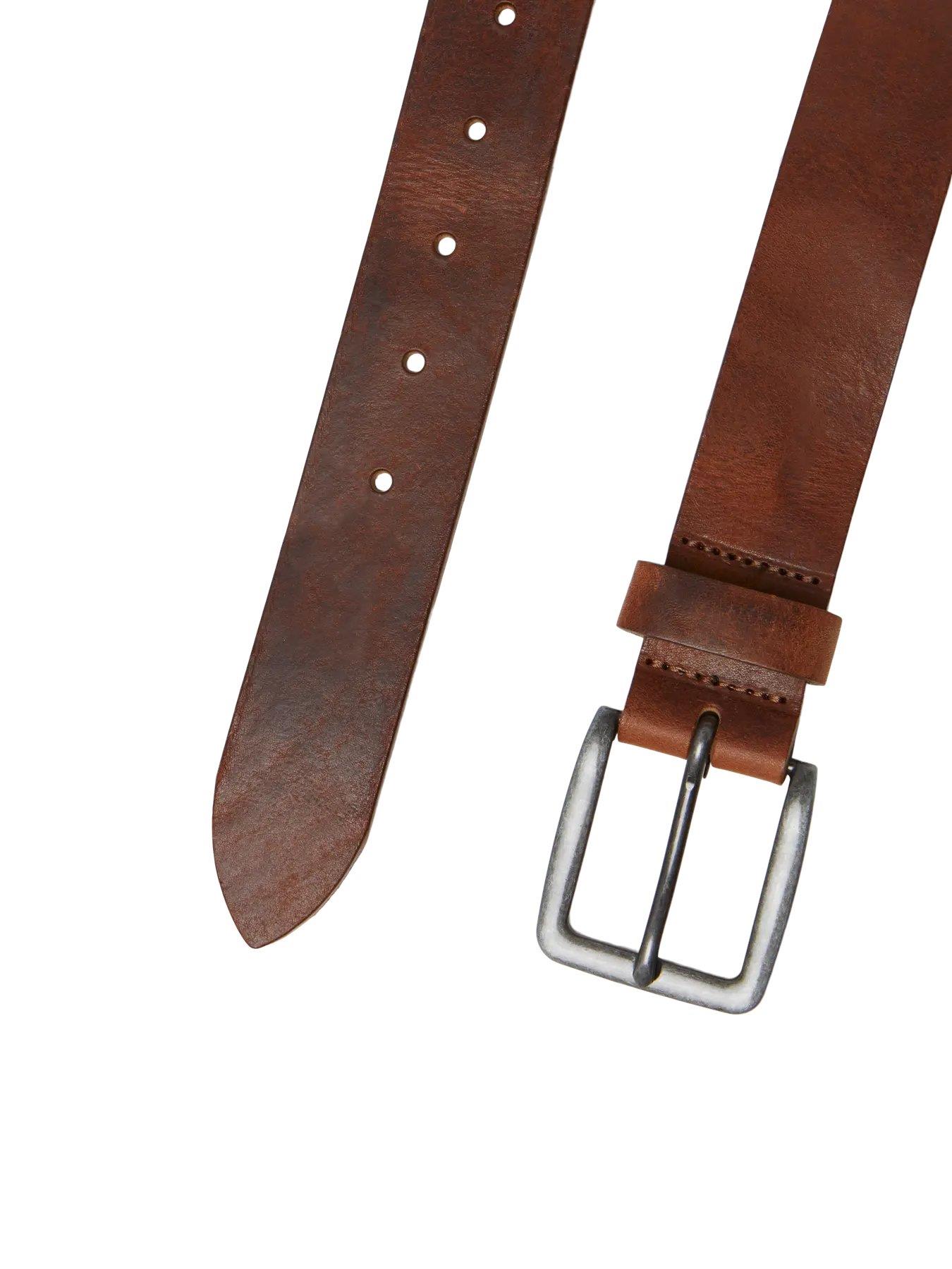 JACK & JONES JACVICTOR LEATHER BELT MOCHA BISCUE 12152757-MO