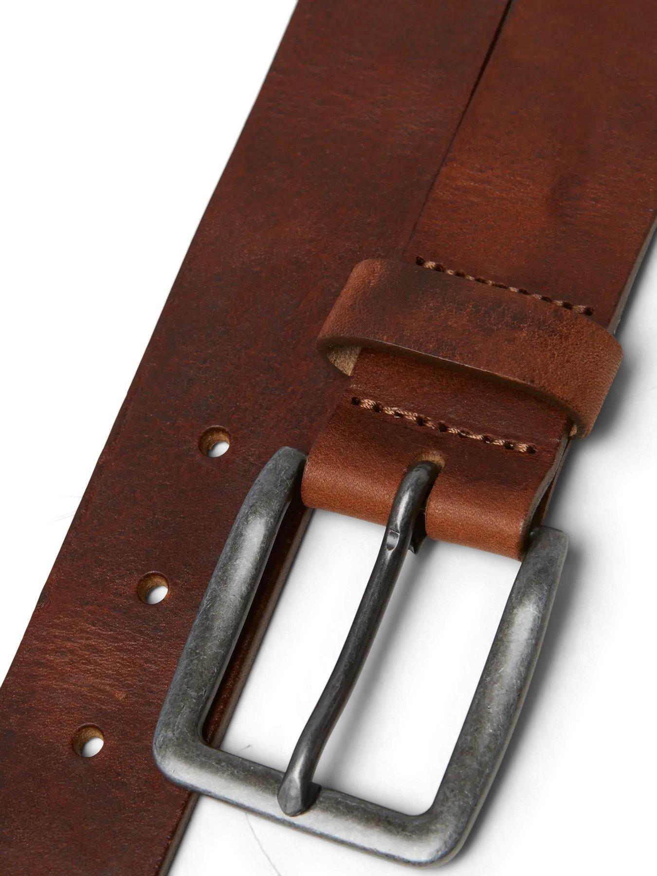 JACK & JONES JACVICTOR LEATHER BELT MOCHA BISCUE 12152757-MO