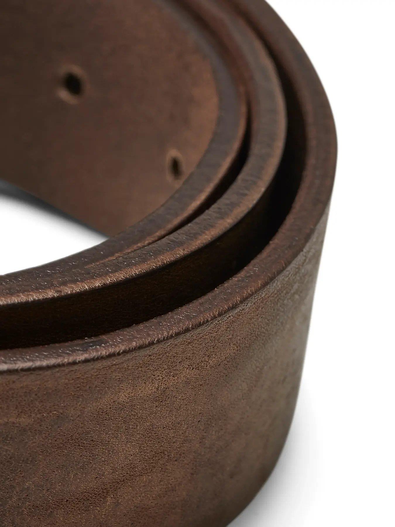 JACK & JONES JACVICTOR LEATHER BELT MOCHA BISCUE 12152757-MO