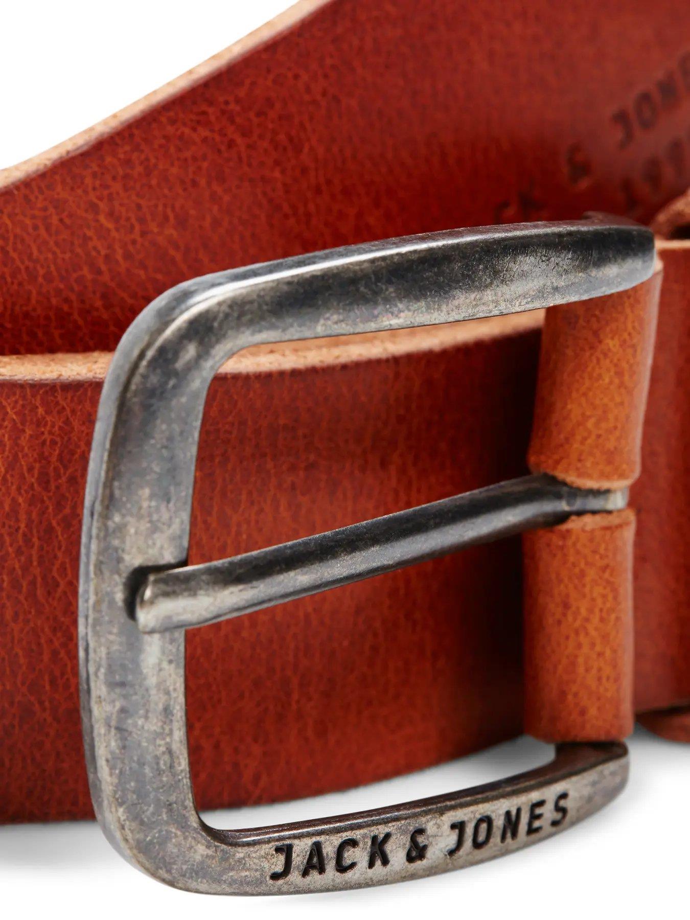 JACK & JONES JACVICTOR LEATHER BELT NOOS - Mocha Bisque 12111286-MO