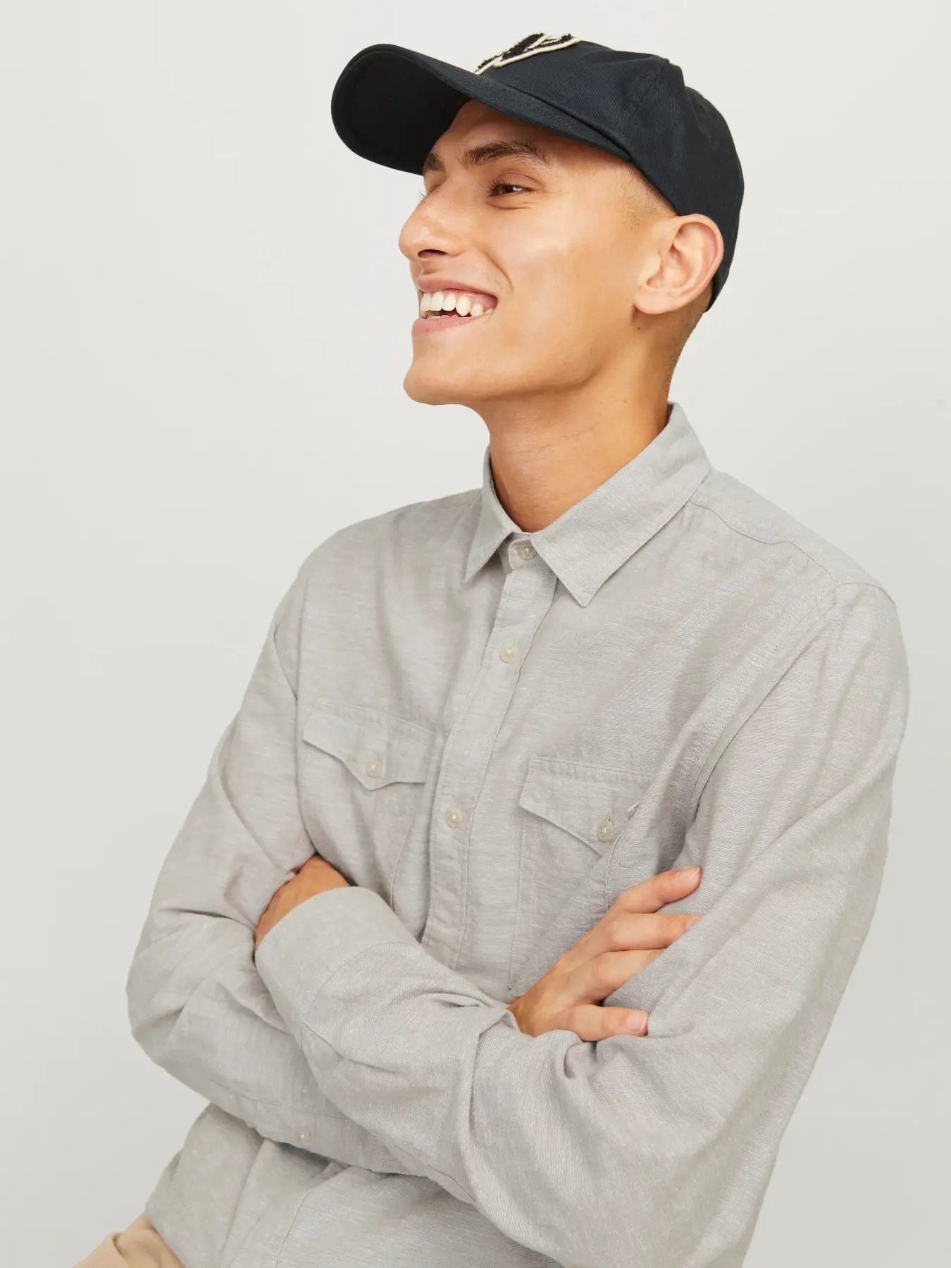 JACK & JONES JCOSHERIDAN LINEN BLEND SHIRT LS 12251713-CR