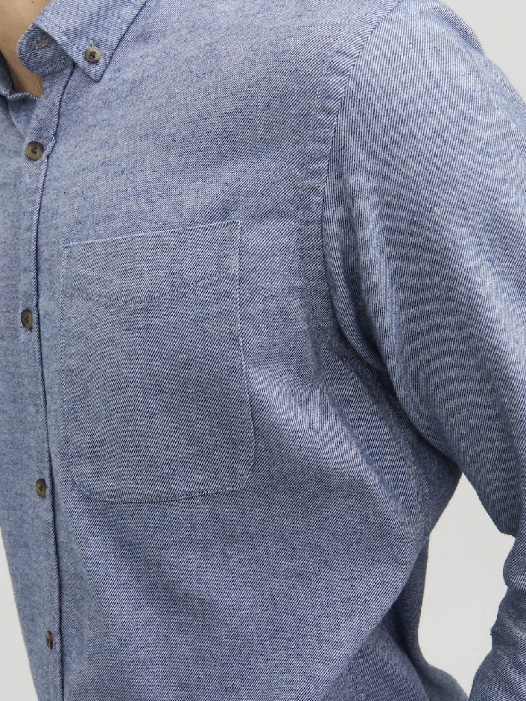 JACK & JONES JJECLASSIC MELANGE SHIRT LS NOOS Faded Denim 12235974-FA