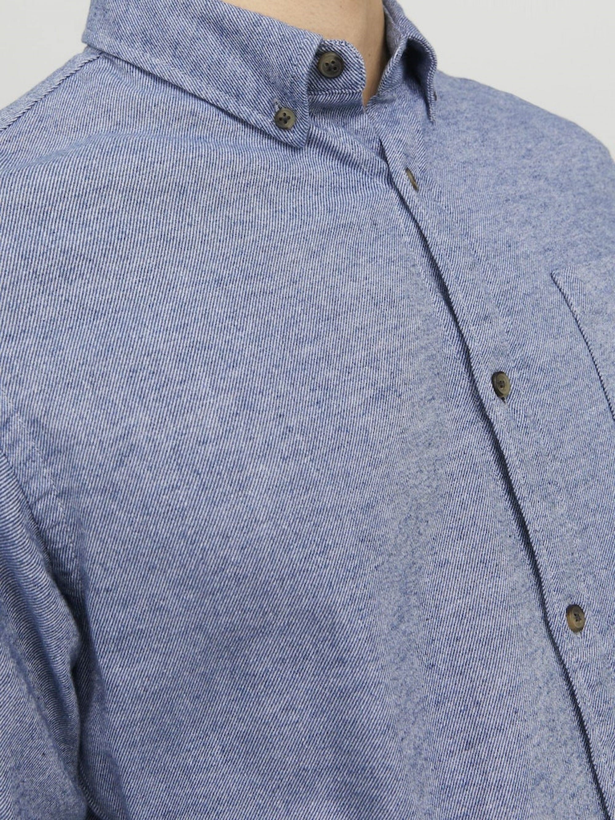 JACK & JONES JJECLASSIC MELANGE SHIRT LS NOOS Faded Denim 12235974-FA