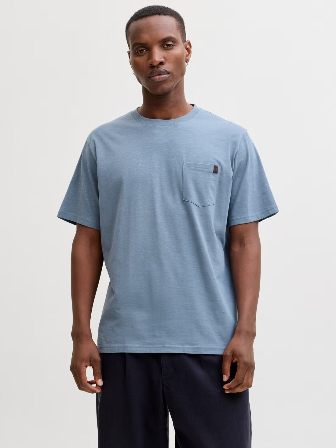 JACK & JONES JJEDOVER SLUB TEE SS NOOS  Blue Mirage 12288897-BL