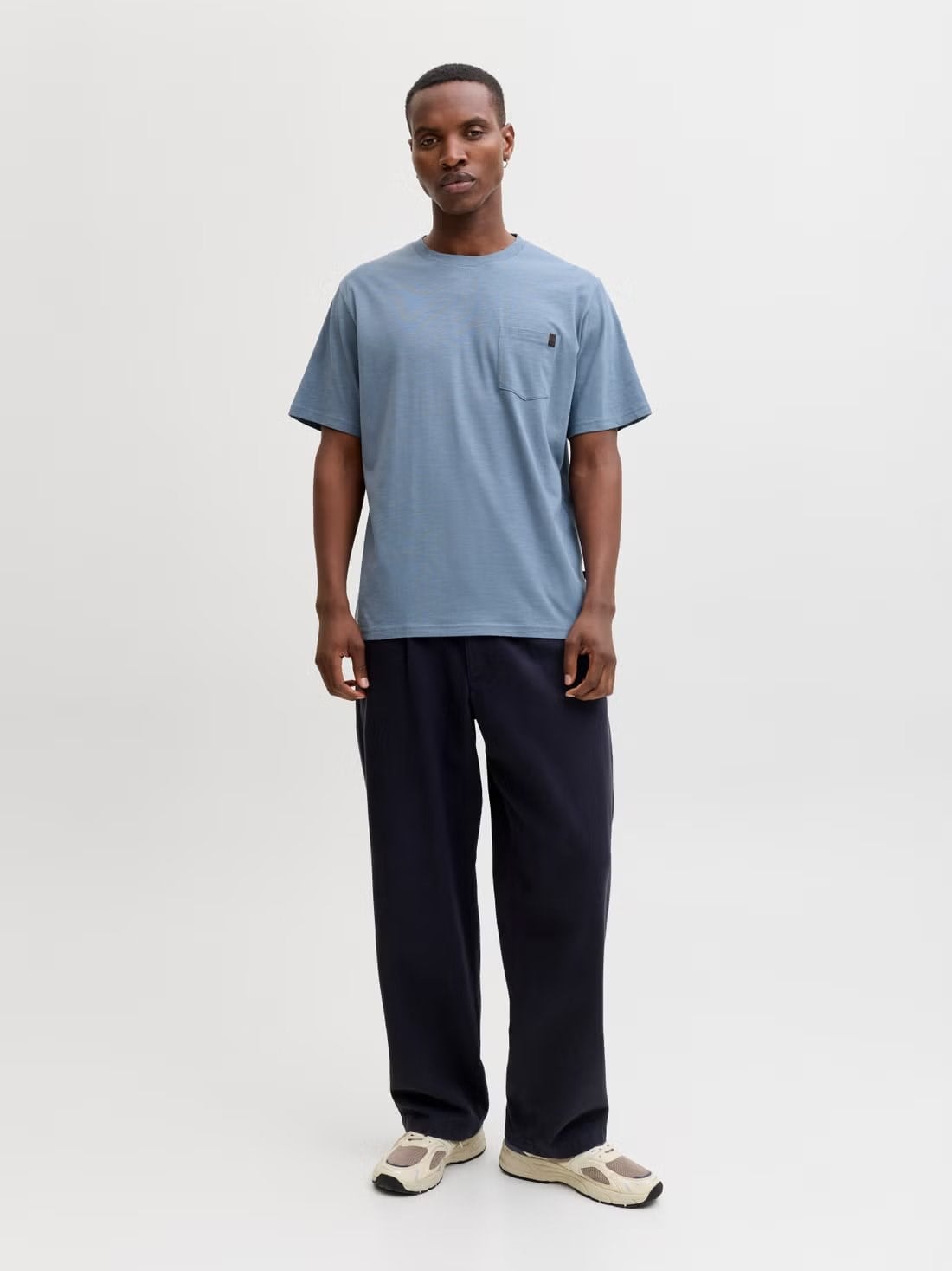 JACK & JONES JJEDOVER SLUB TEE SS NOOS  Blue Mirage 12288897-BL