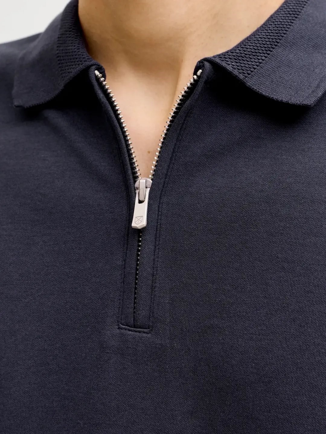 JACK & JONES JPRBLAETHAN SS ZIP POLO T-SHIRT Night Sky 12292992-NI