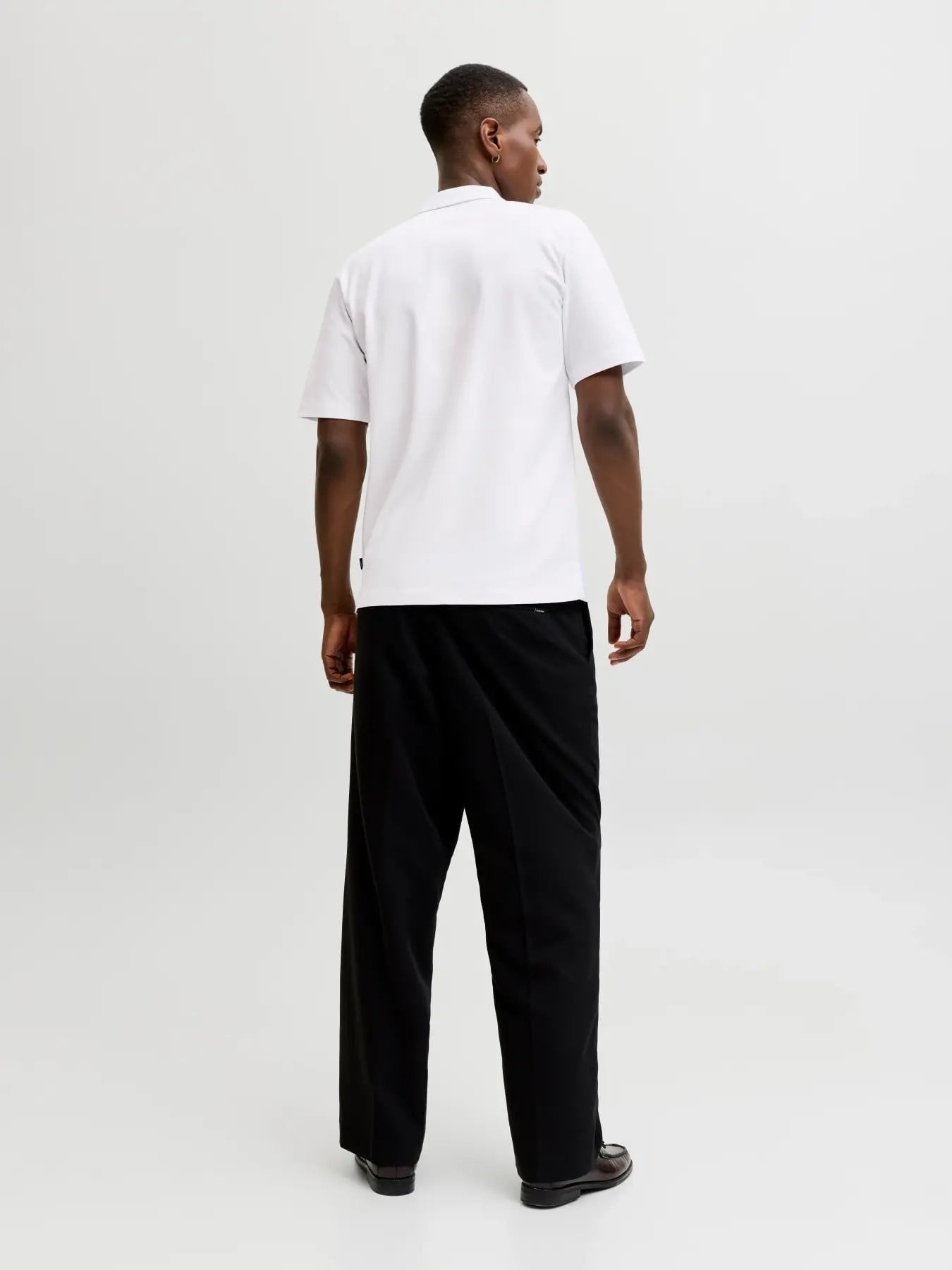 JACK & JONES JPRBLAETHAN SS ZIP POLO T-SHIRT Bright White 12292992-BR