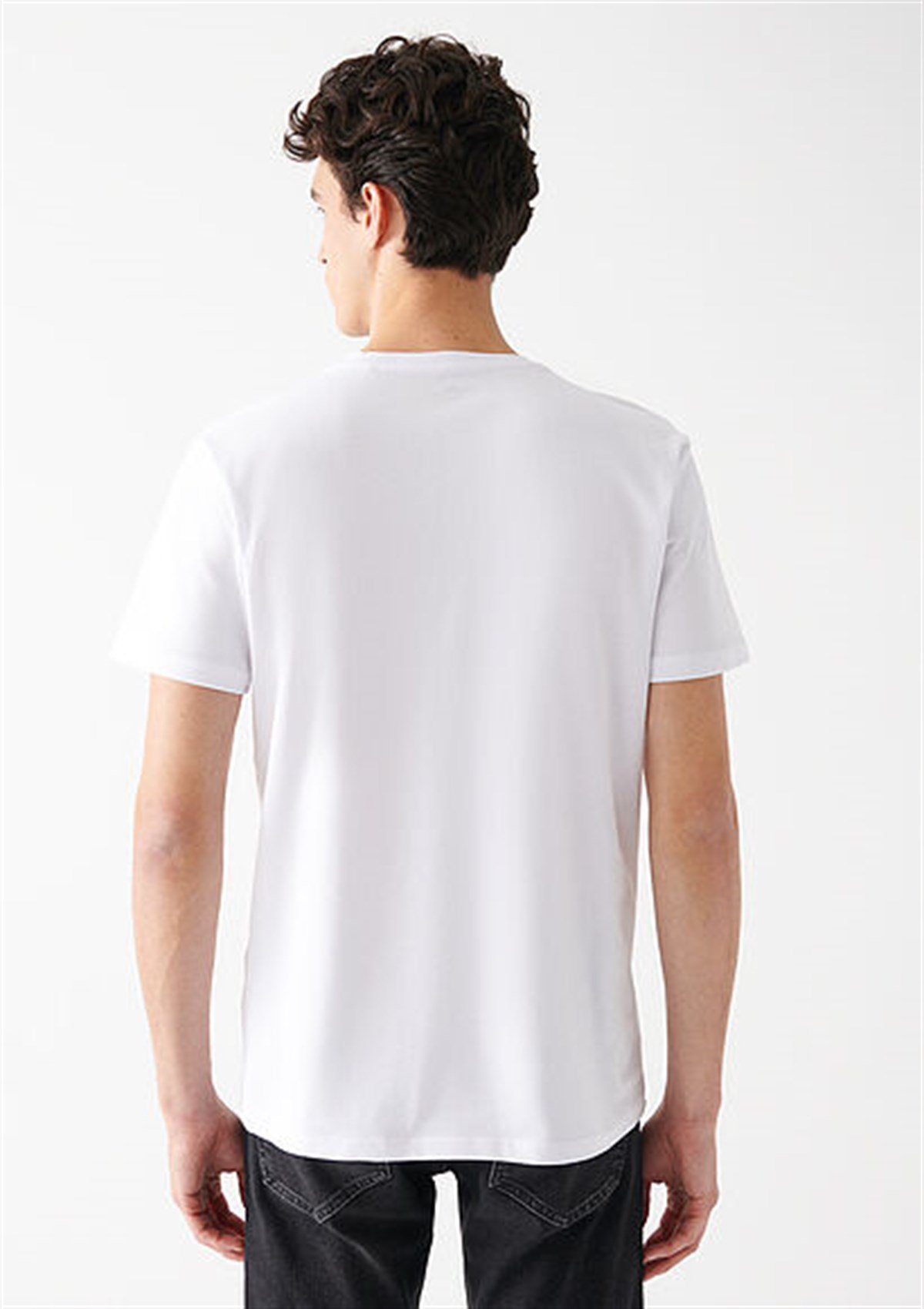 STRETCH V YAKA TİŞÖRT Beyaz M061748-620