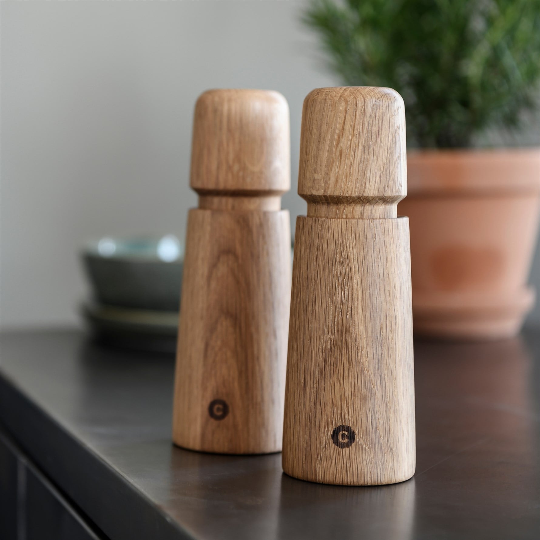 Crush Grınd Stockholm 2 Parça Tuz Ve Karabiber Değirmen Seti 17 Cm - Oak-Meşe Rengi