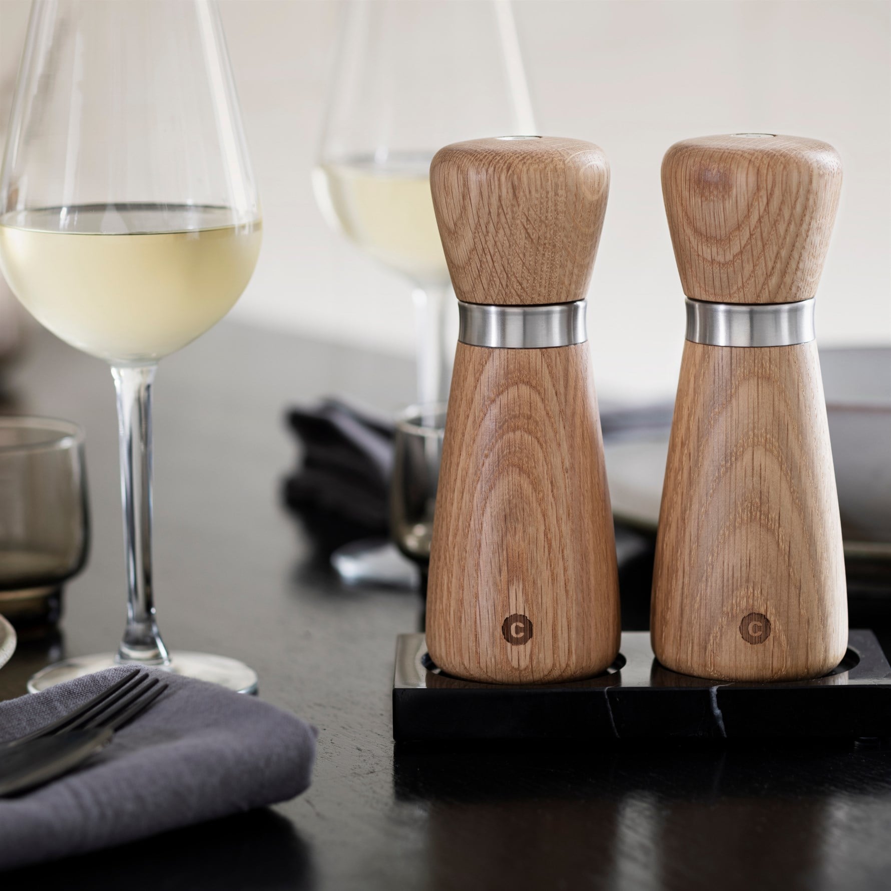 Crush Grınd Kyoto Tuz Ve Karabiber Değirmeni 17 Cm Oak-Meşe Rengi